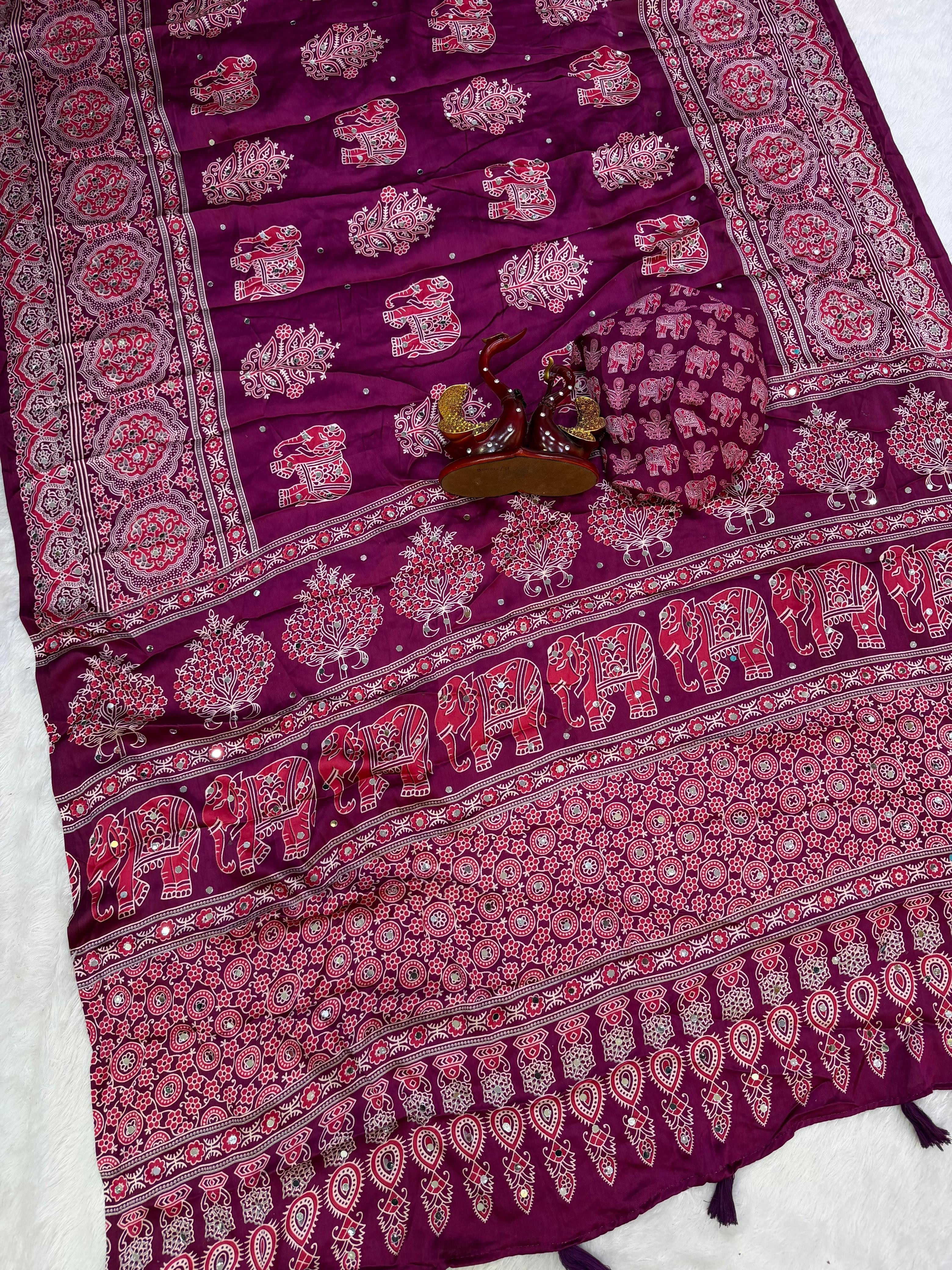 JAANI - AJRAKH MIRROR WORK SAREE
