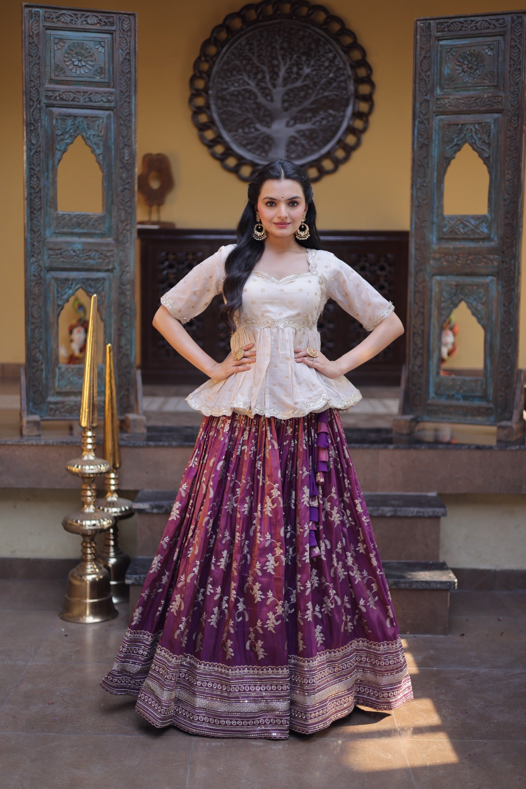 AMARA - Designer jacquard  lehenga choli set