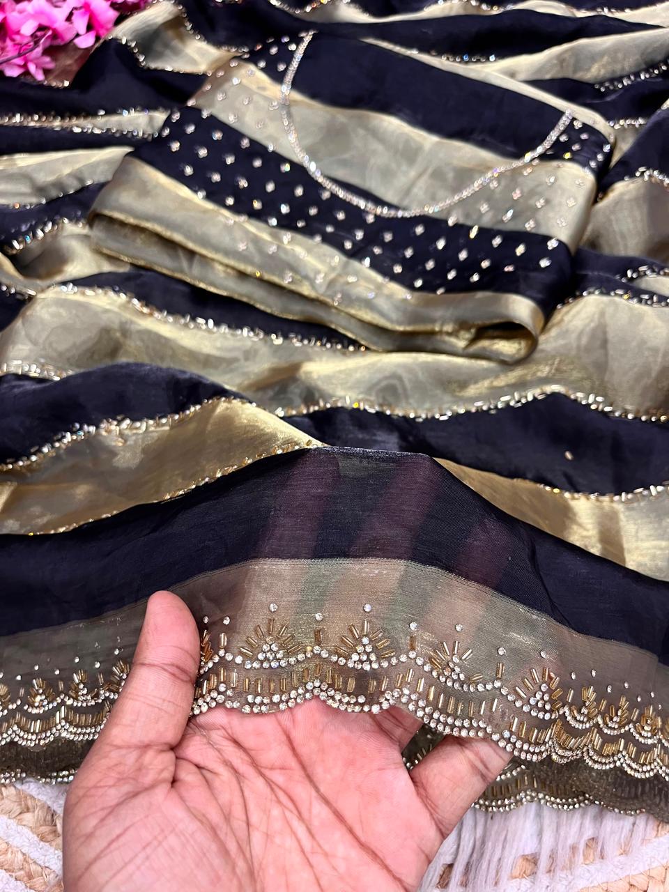 JIVIKA" - SPACE SILK JARKHAN WORK
