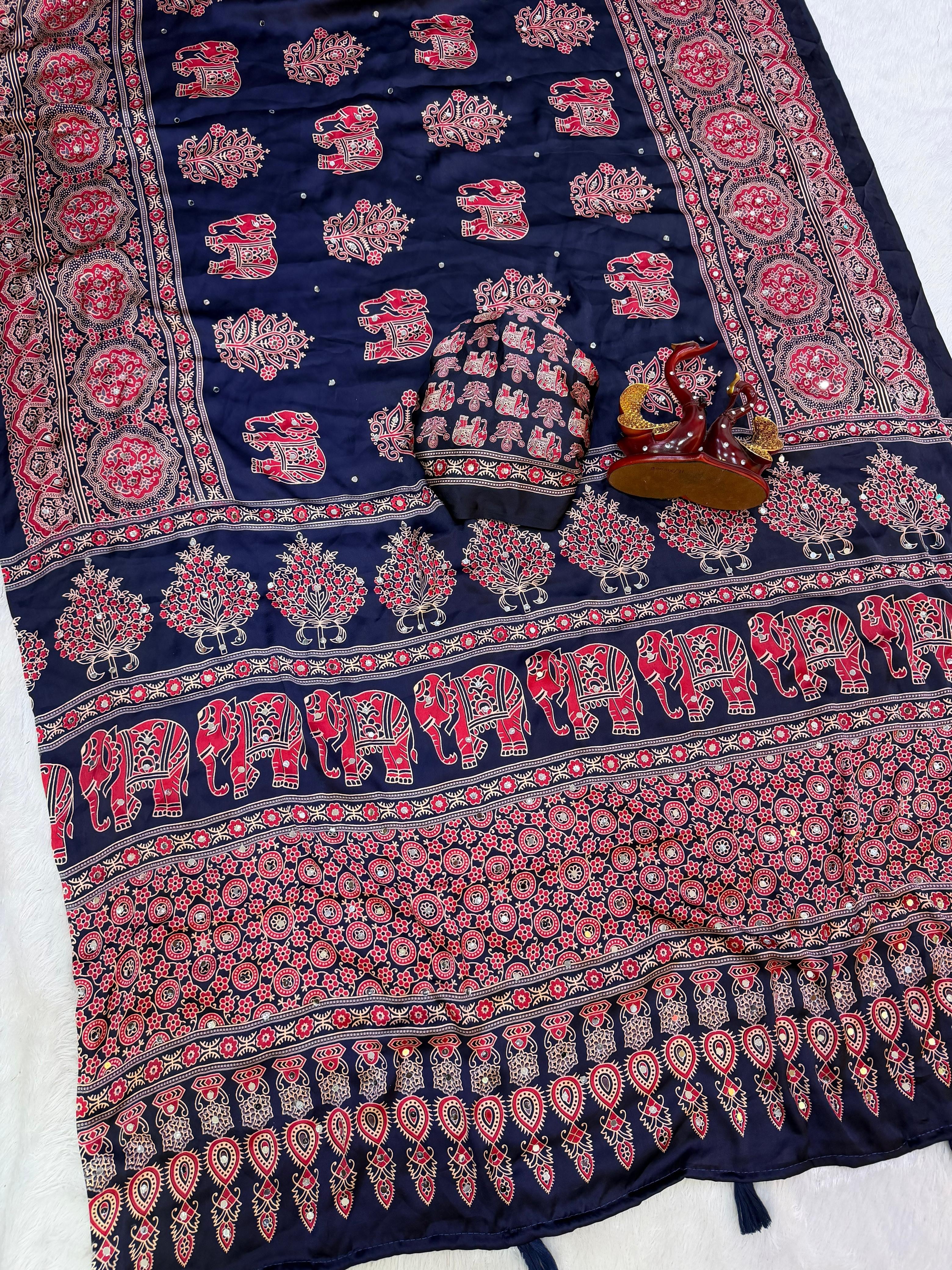 JAANI - AJRAKH MIRROR WORK SAREE
