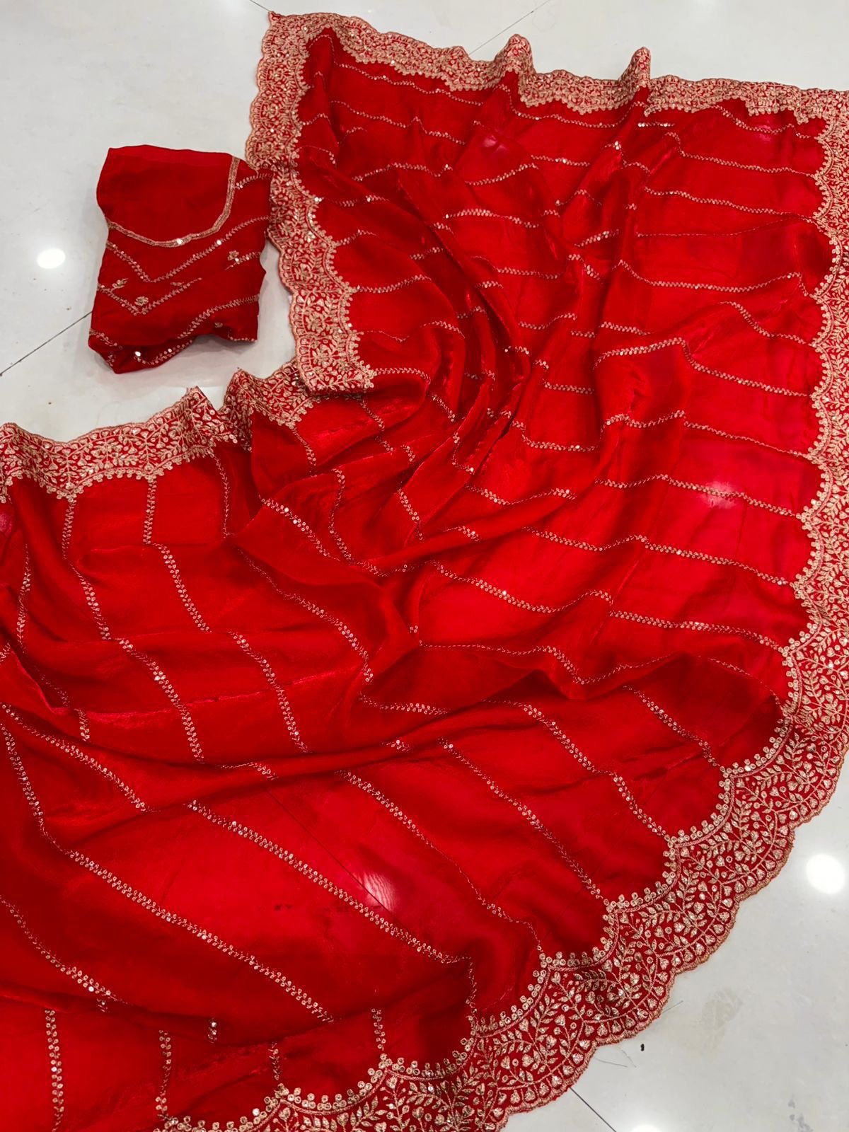 KIRANI - SPACE SATIN MULTI SEQUENCE EMBROIDERY SAREE