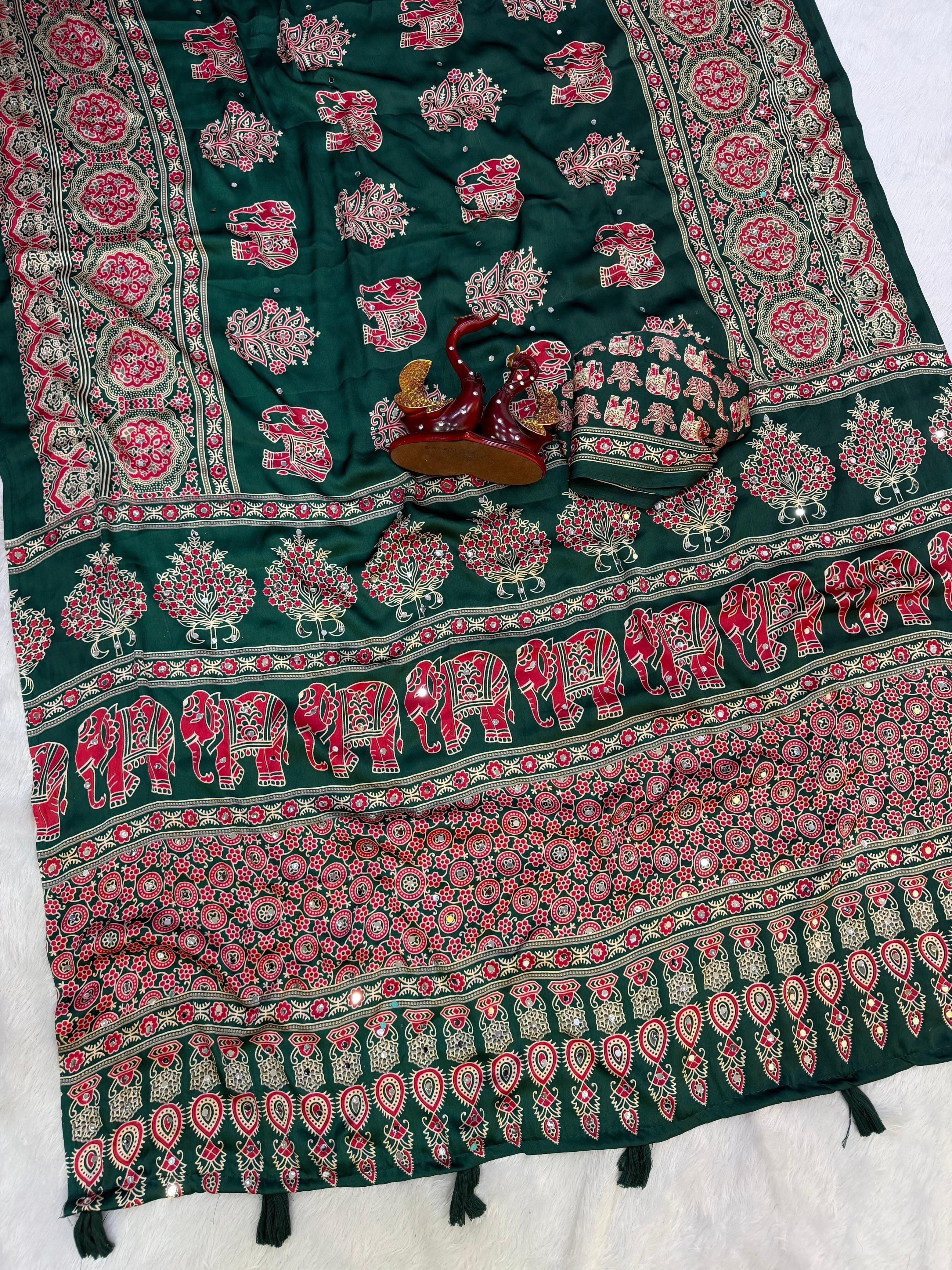 JAANI - AJRAKH MIRROR WORK SAREE