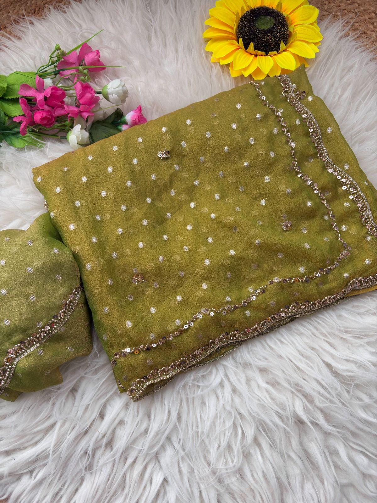 Kushal - Pure Soft Butti Silk Beads Work