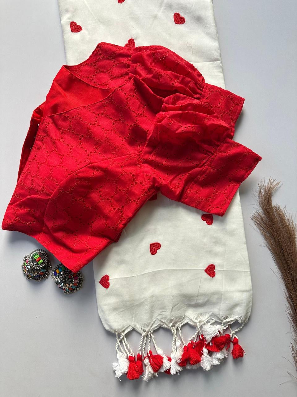 KAVYANI-KHADI COTTON SAREE WITH HAKOBA BLOUSE