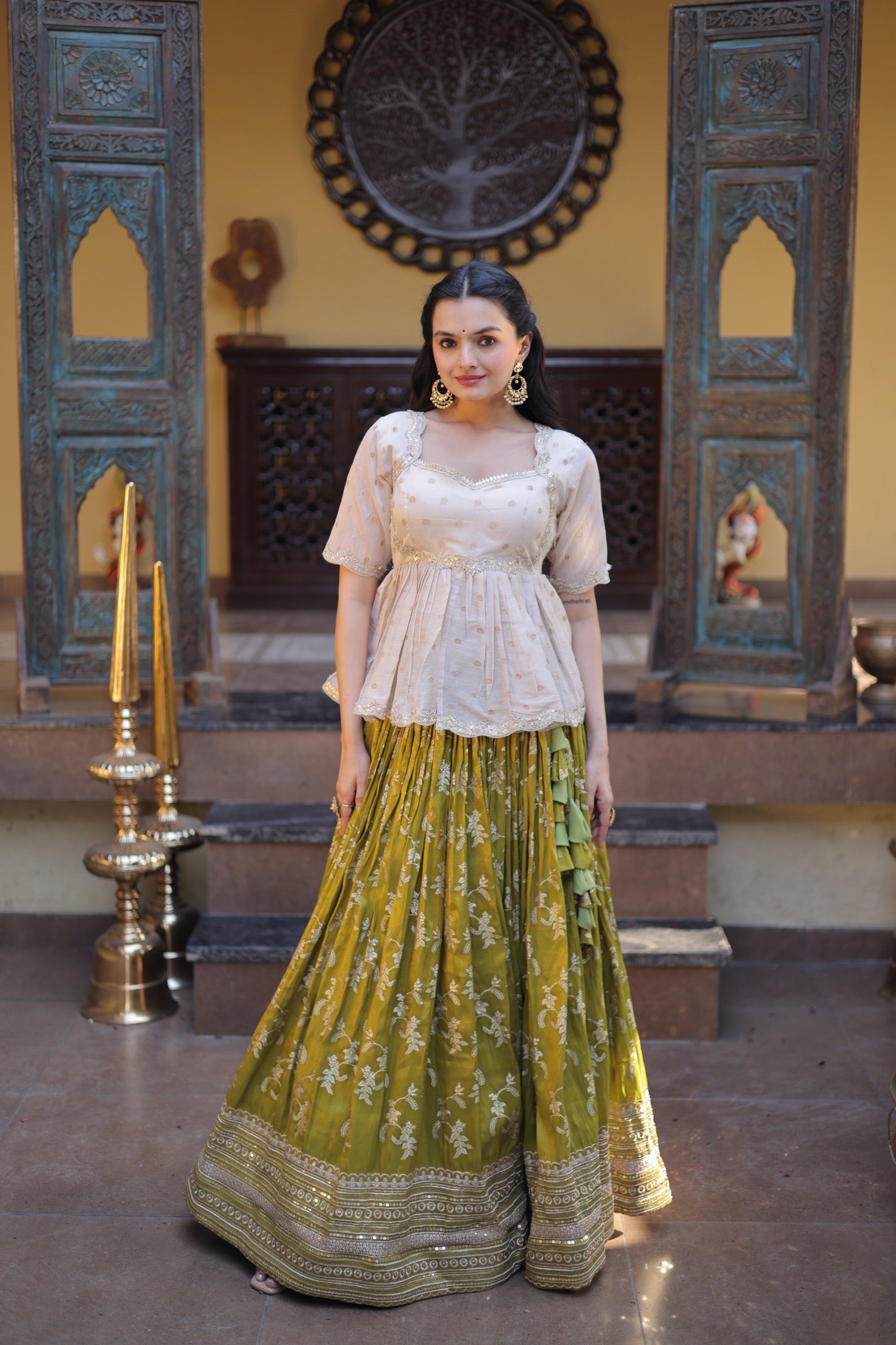 AMARA - Designer jacquard  lehenga choli set