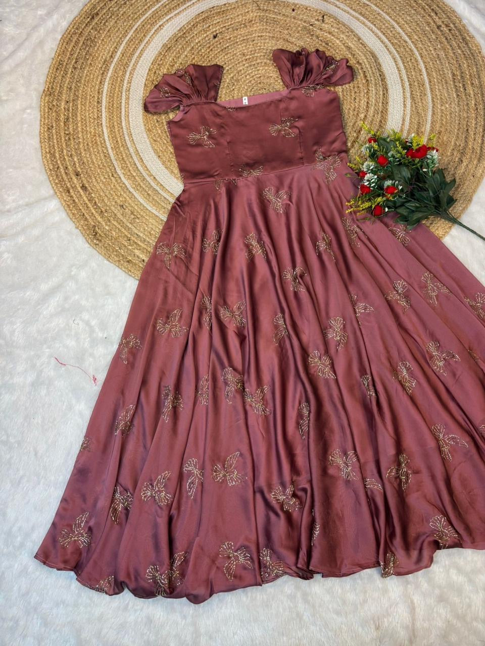 GOLDEN SPAROW-RANGOLI SILK MAXI