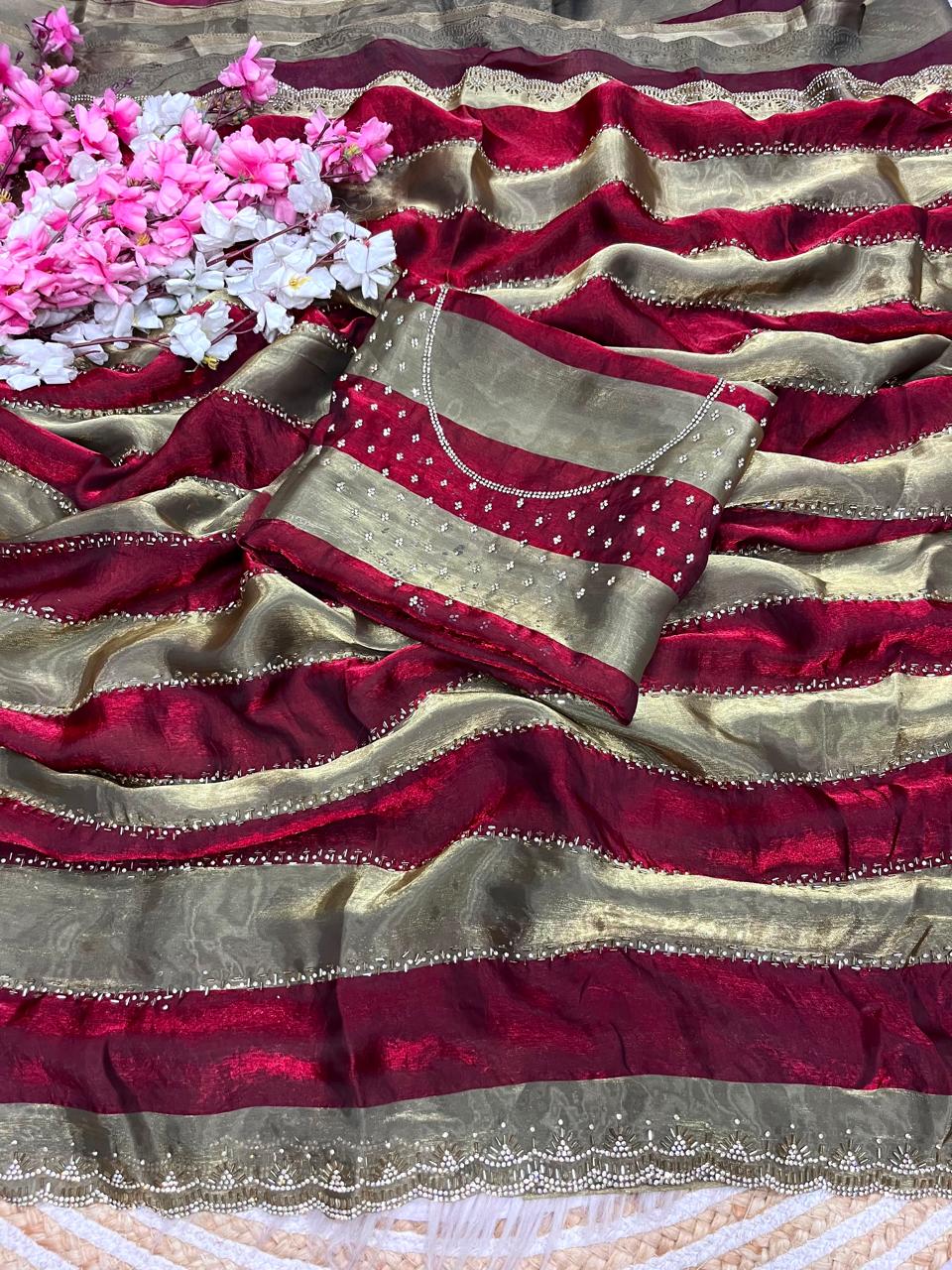 JIVIKA" - SPACE SILK JARKHAN WORK