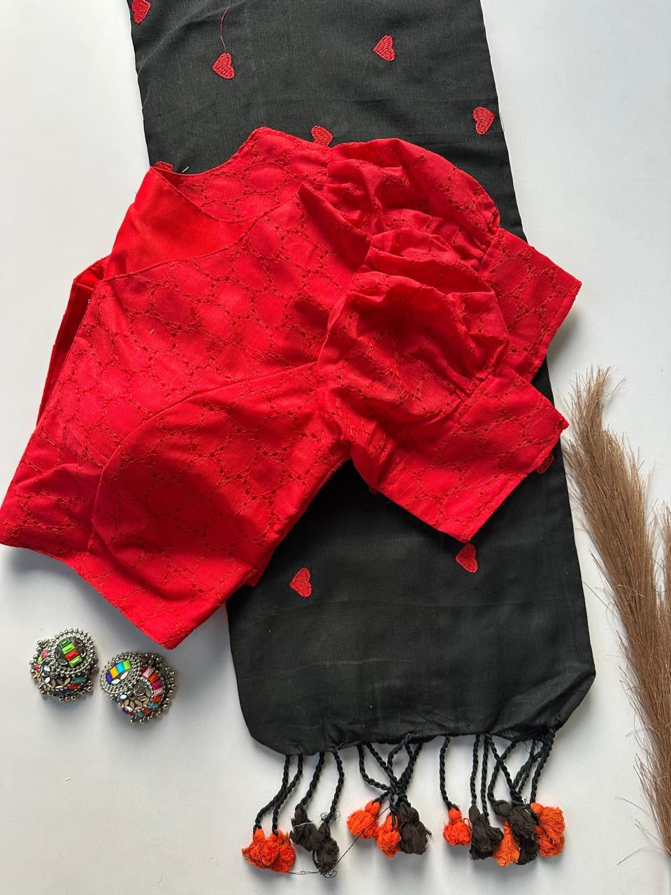 KAVYANI-KHADI COTTON SAREE WITH HAKOBA BLOUSE