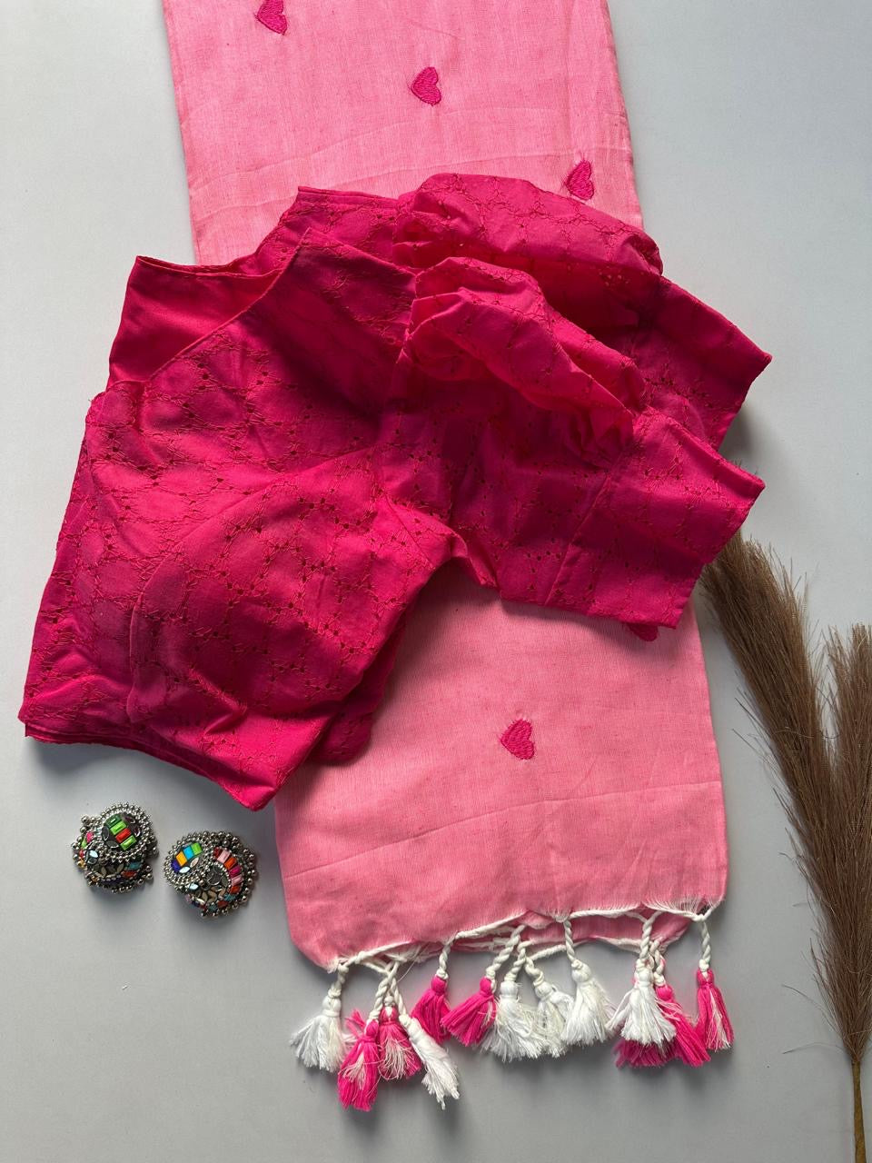 KAVYANI-KHADI COTTON SAREE WITH HAKOBA BLOUSE