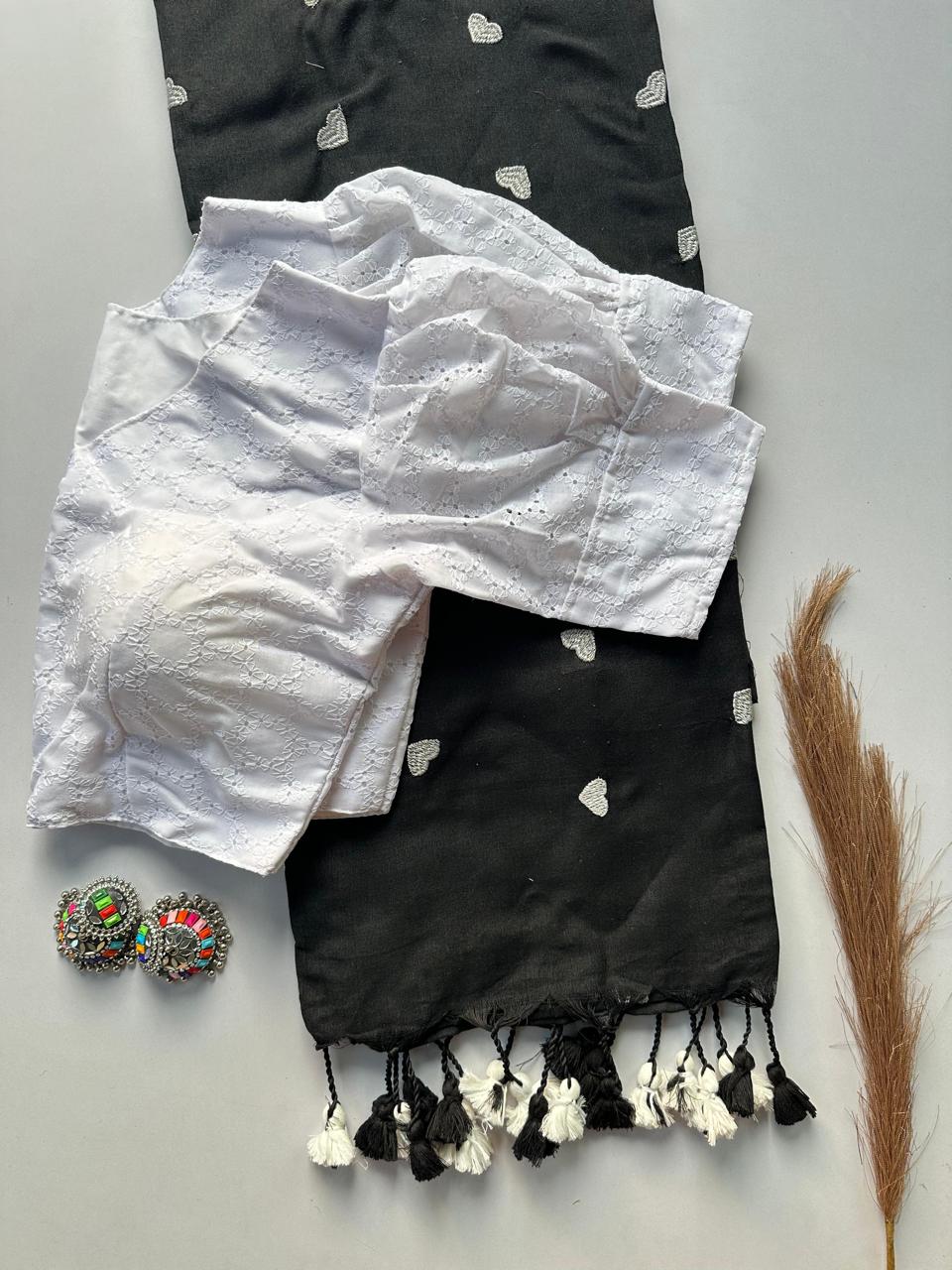 KAVYANI-KHADI COTTON SAREE WITH HAKOBA BLOUSE