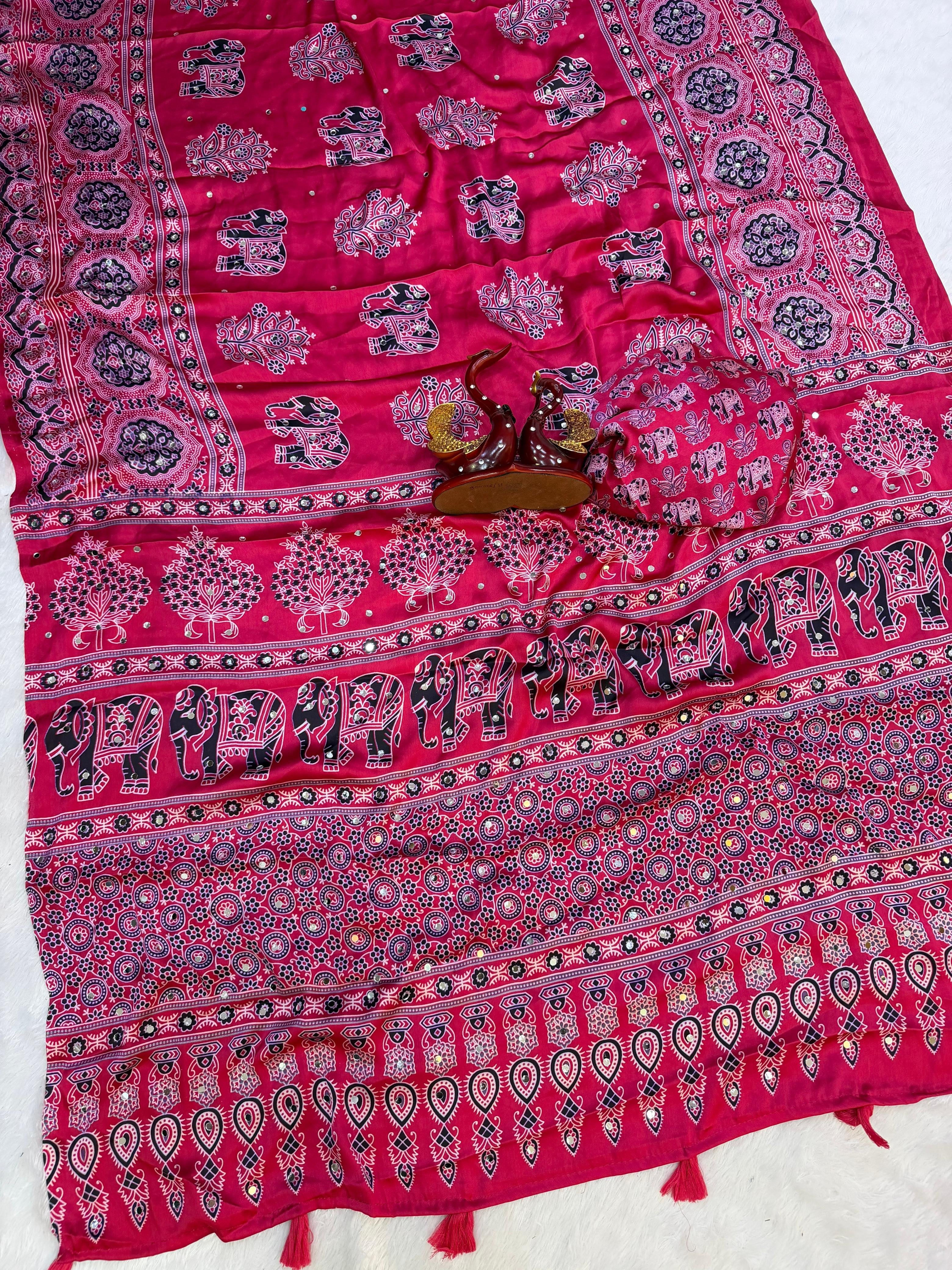 JAANI - AJRAKH MIRROR WORK SAREE