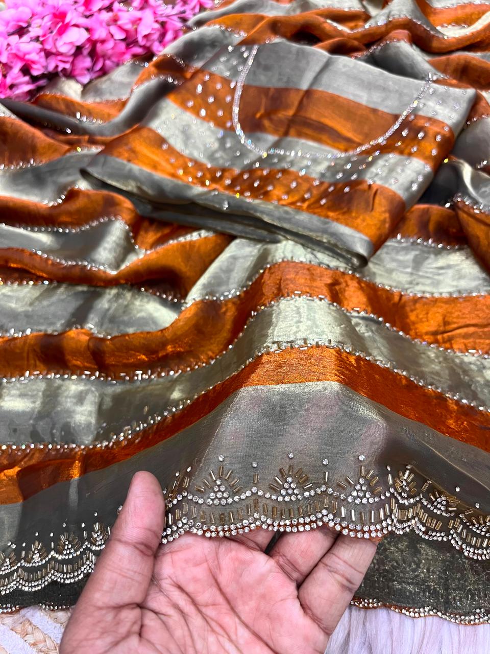 JIVIKA" - SPACE SILK JARKHAN WORK