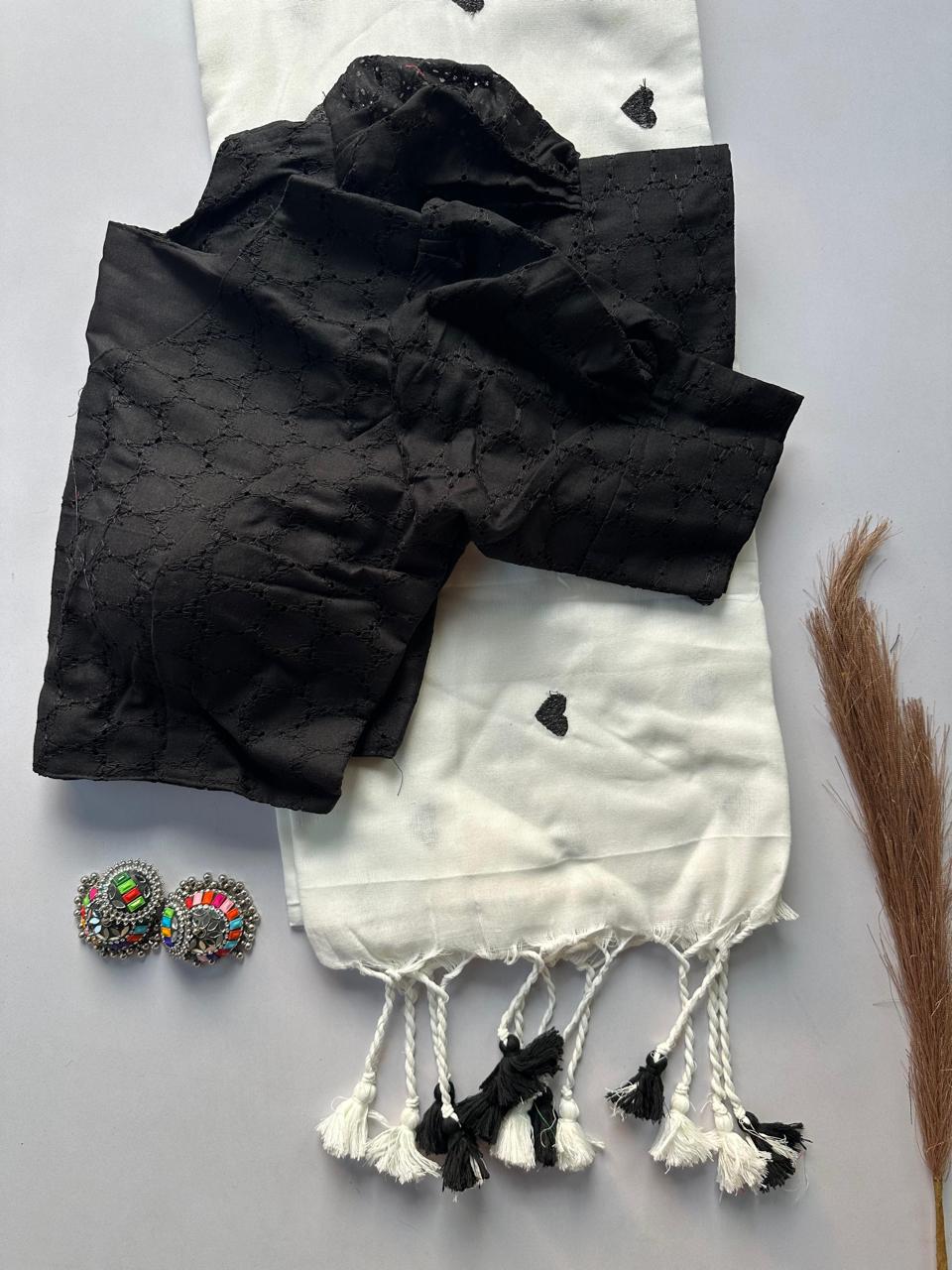 KAVYANI-KHADI COTTON SAREE WITH HAKOBA BLOUSE