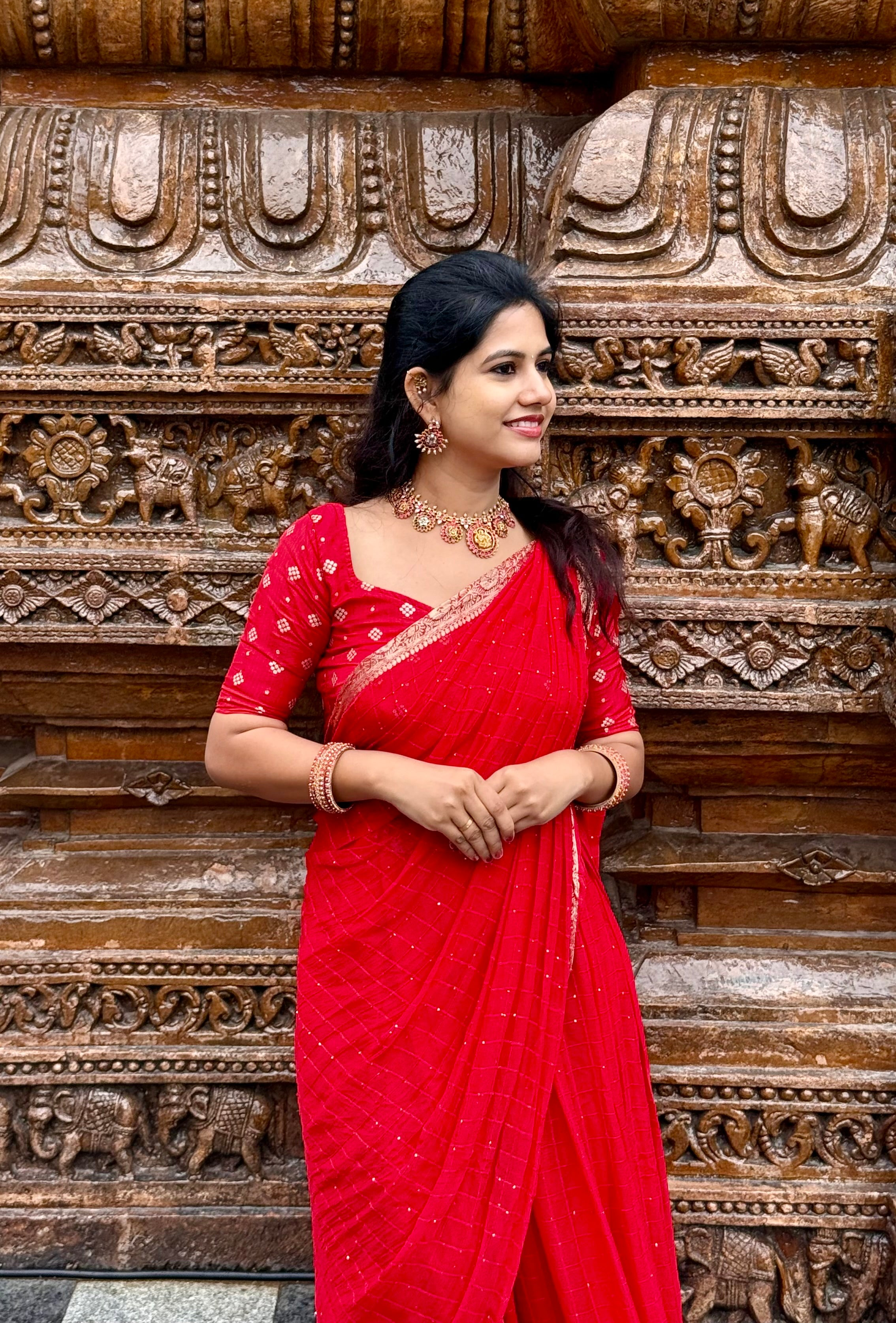 KAVYA - VISCOSE GEORGETTE DHAVANI (FULLY STITCHED)