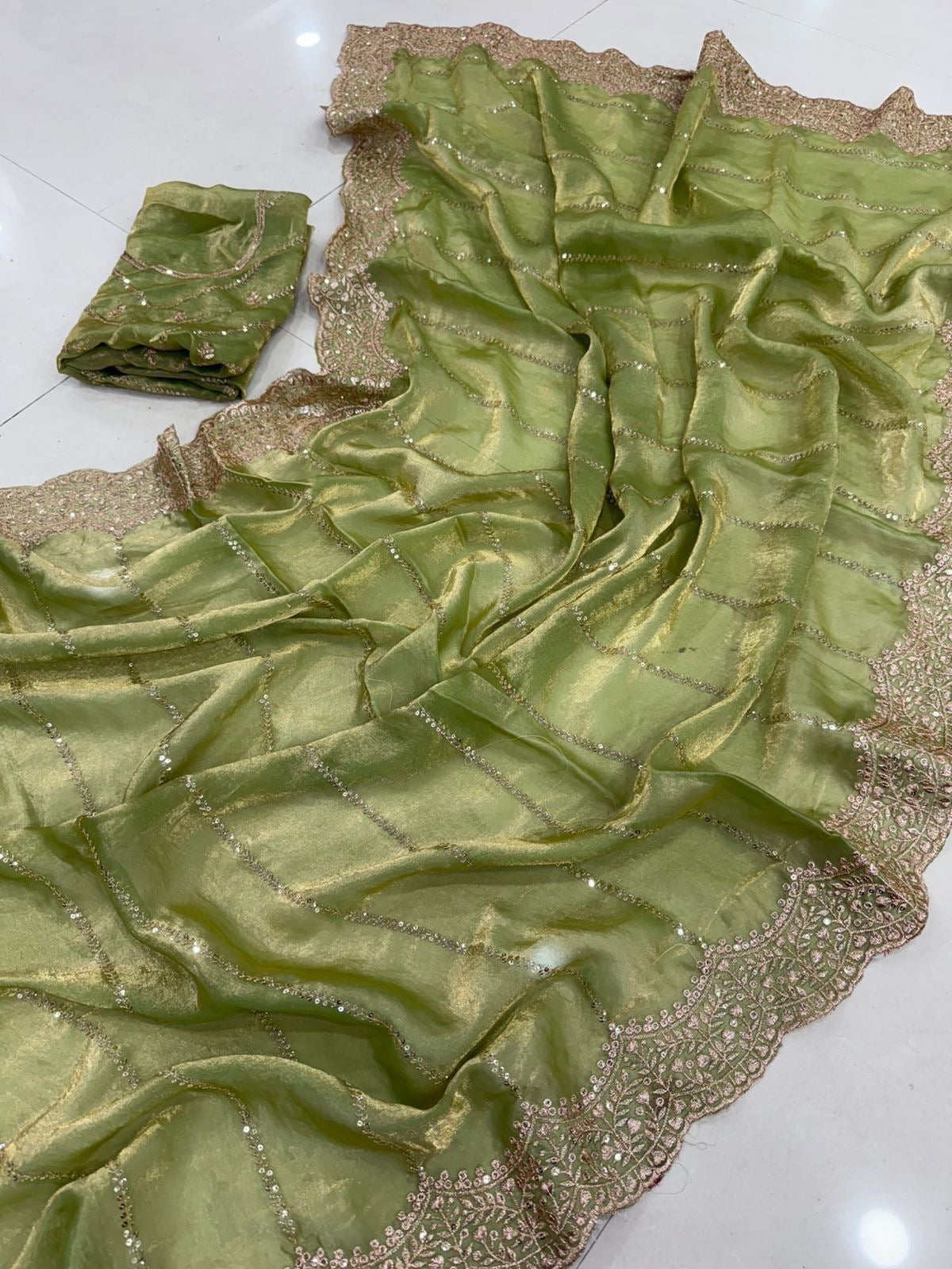 KIRANI - SPACE SATIN MULTI SEQUENCE EMBROIDERY SAREE