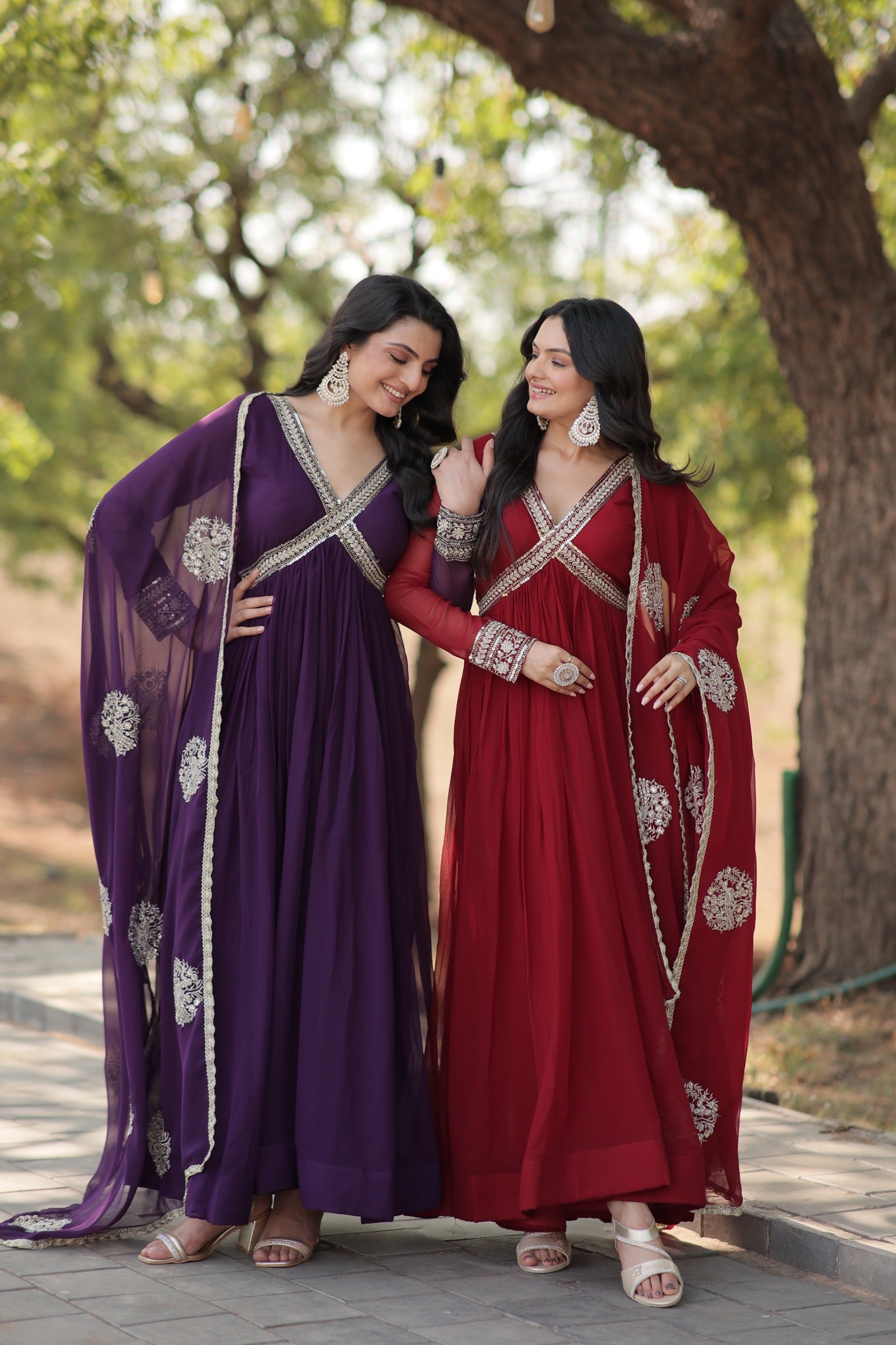 ZALIKA - Alia Cut Zari Sequins Anarkali Set !