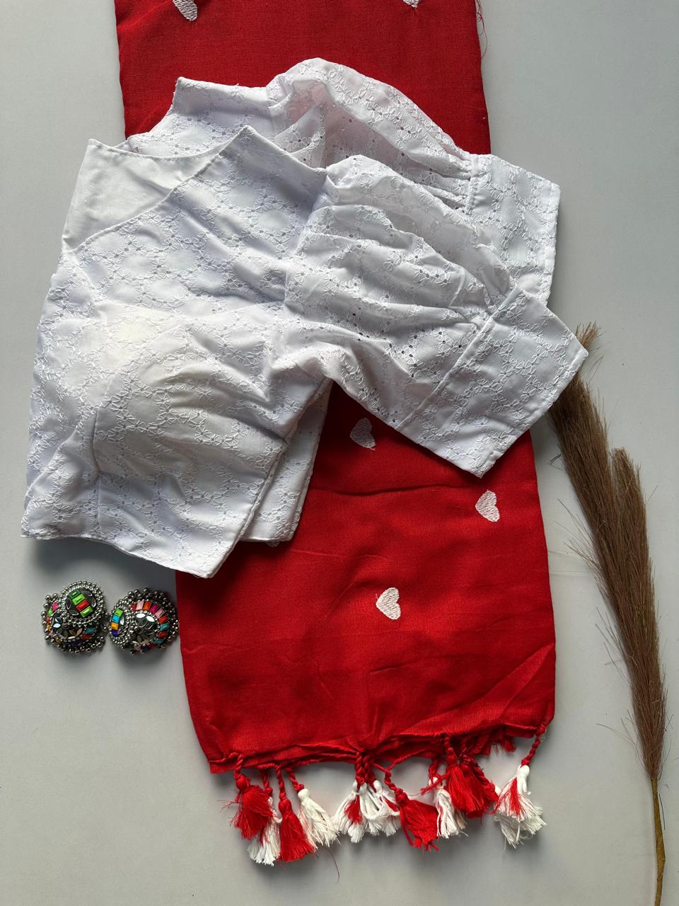 KAVYANI-KHADI COTTON SAREE WITH HAKOBA BLOUSE