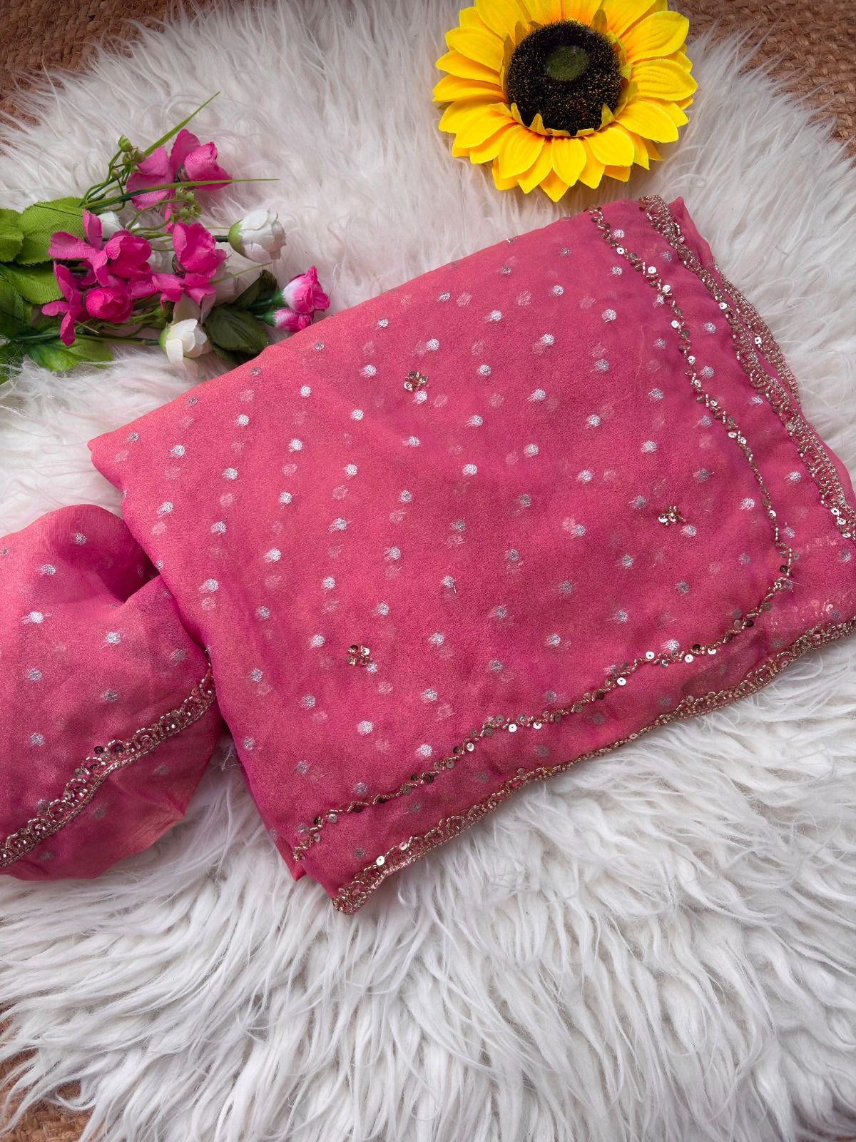 Kushal - Pure Soft Butti Silk Beads Work