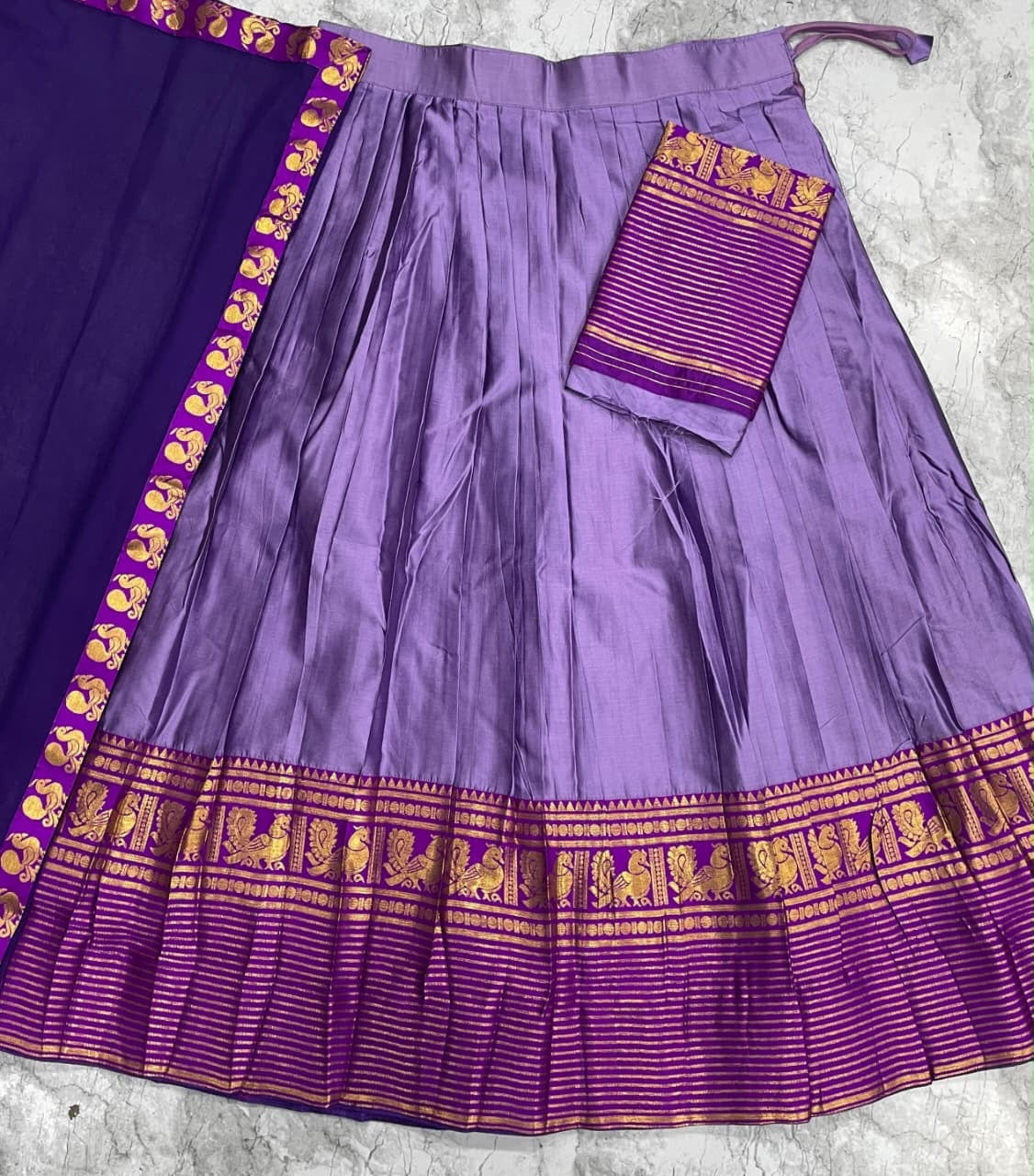 MAYATI - KANJIVARAM DHAVANI ( SEMISTITCHED)