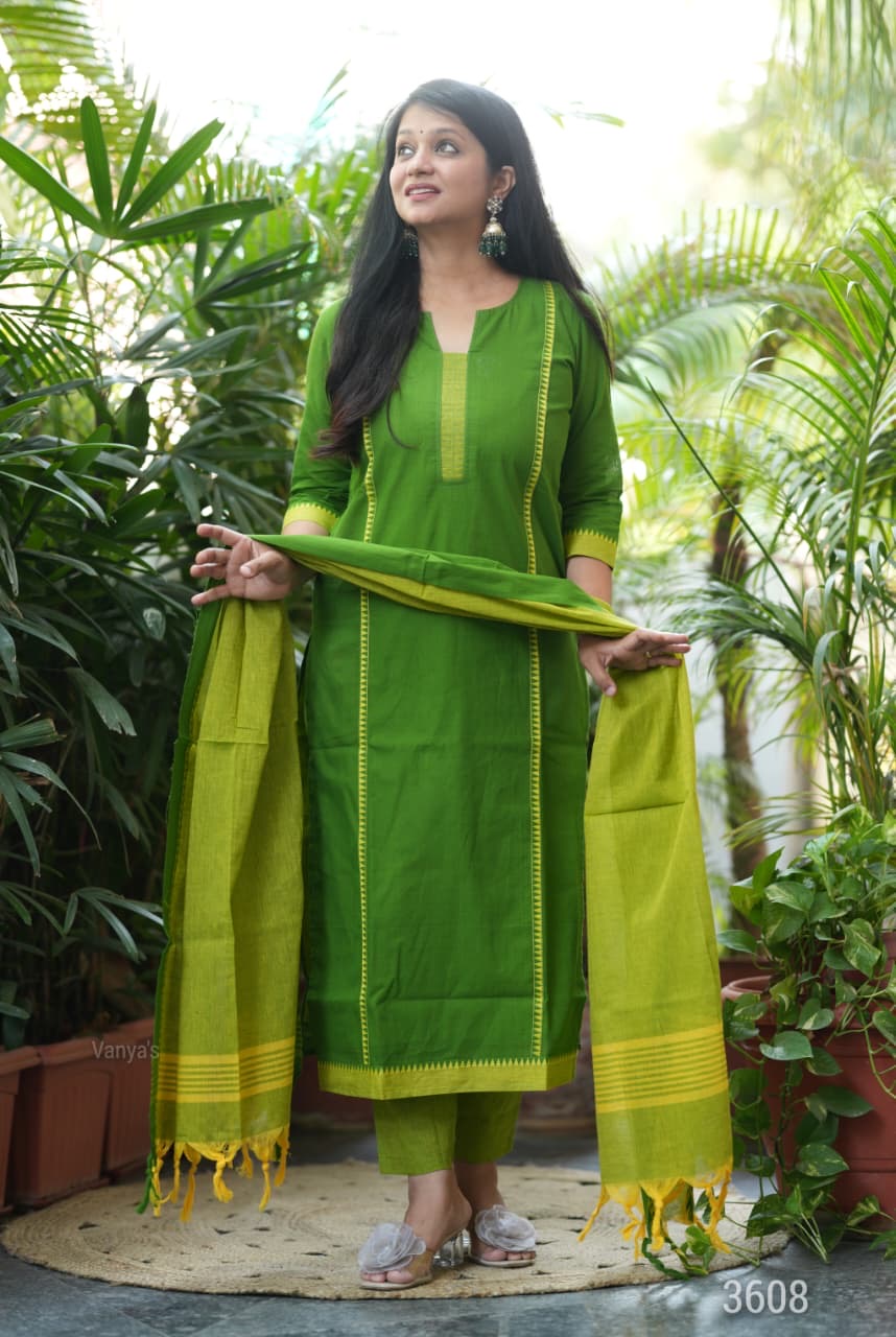 RAMANI - HANDLOOM MANGALAGIRI SOUTH COTTON SUIT