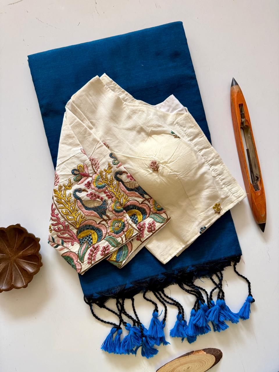 Handloom Khadi Saree & Stitched Blouse