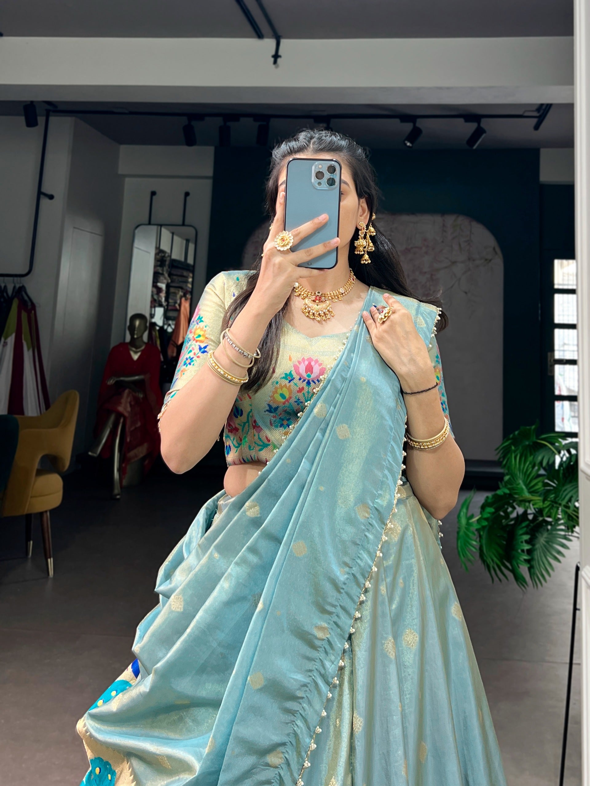 TAMARA -  PAITHANI SHIMMER LEHENGA SET