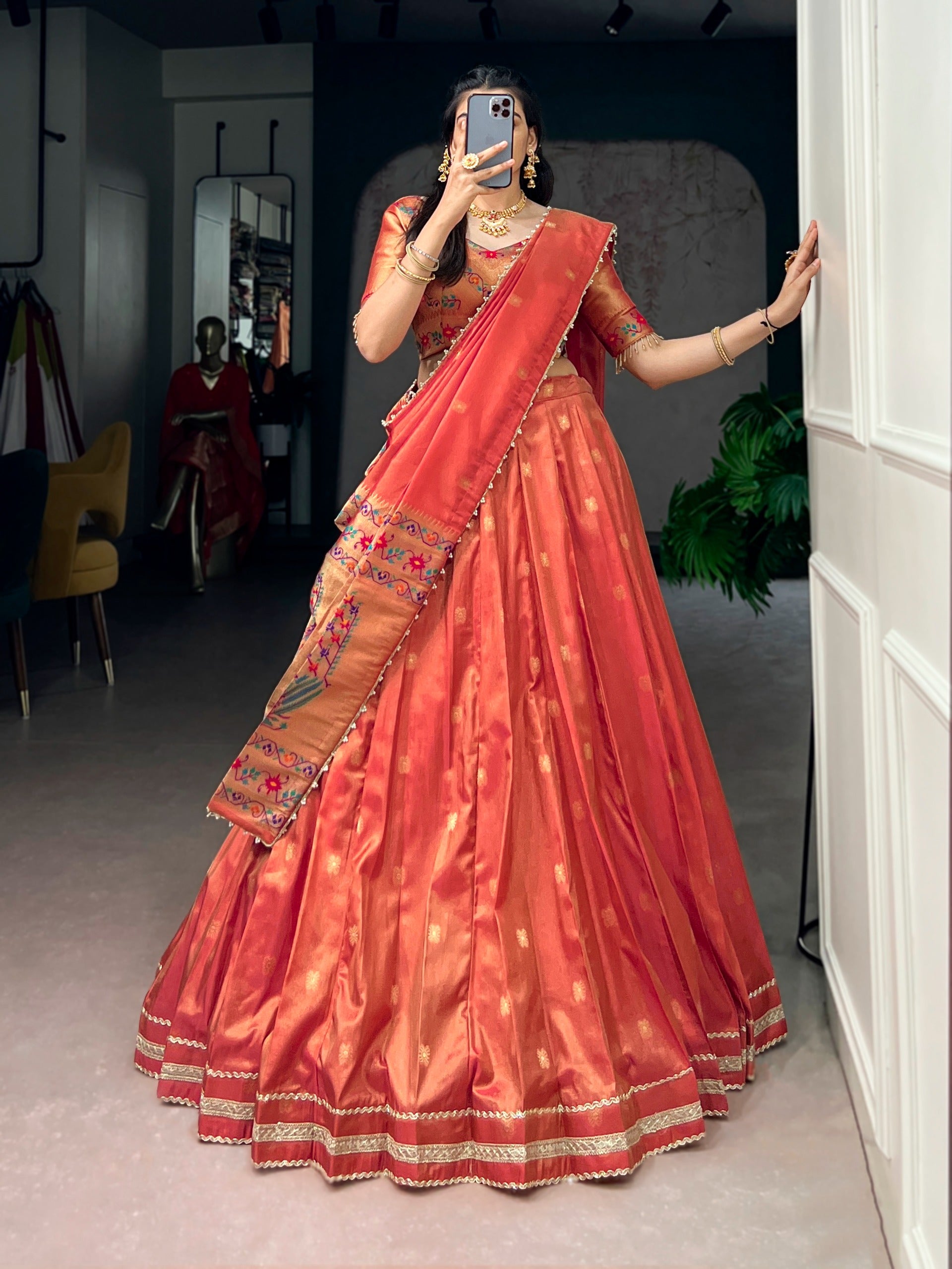 TAMARA -  PAITHANI SHIMMER LEHENGA SET