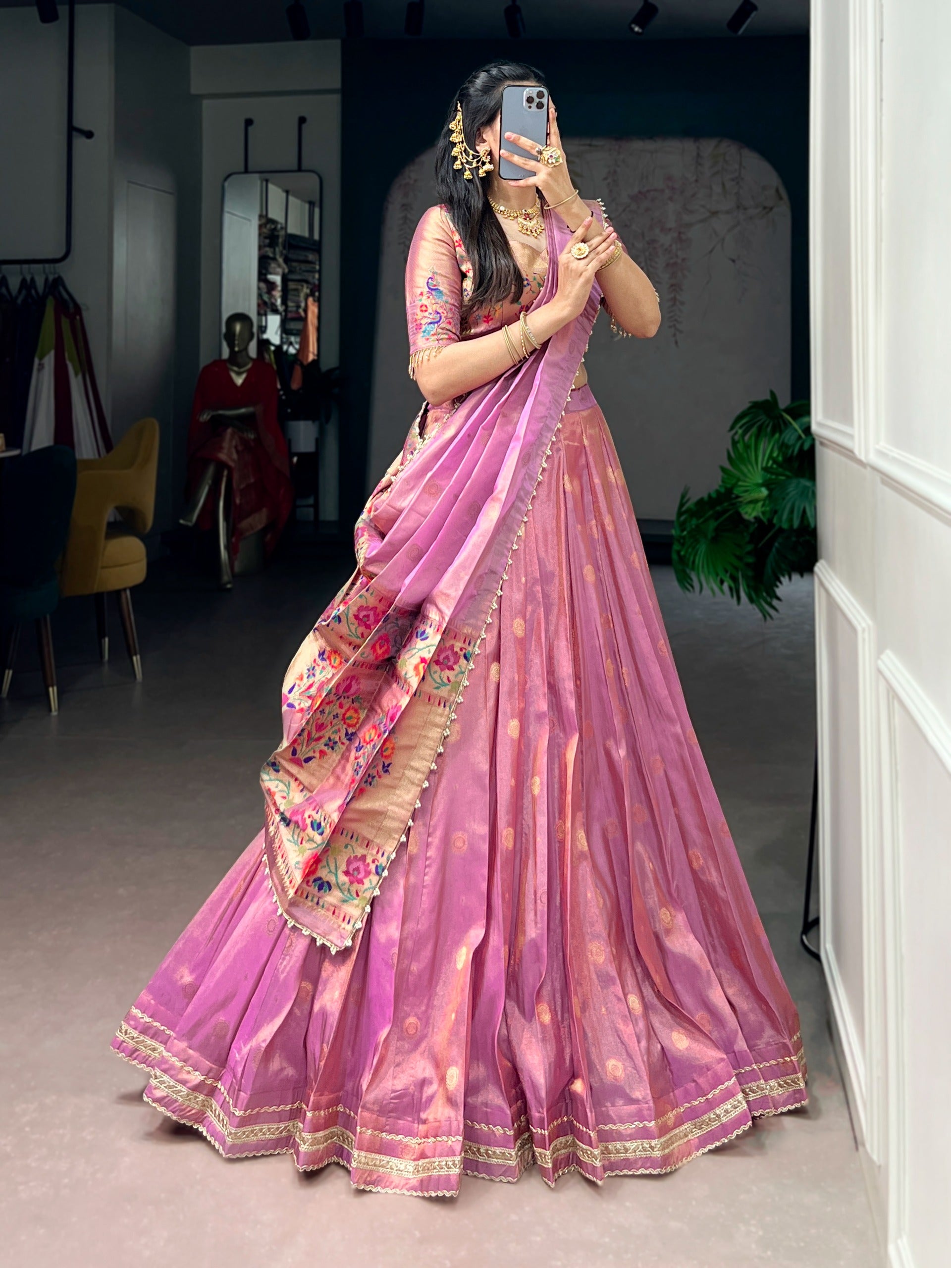 TAMARA -  PAITHANI SHIMMER LEHENGA SET