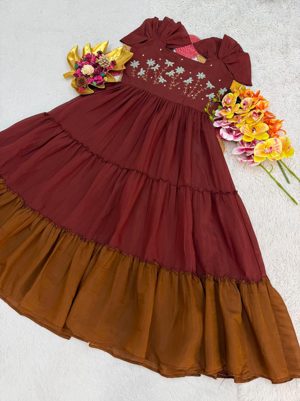 GANGANI - HANDWORK MUL COTTON GOWN