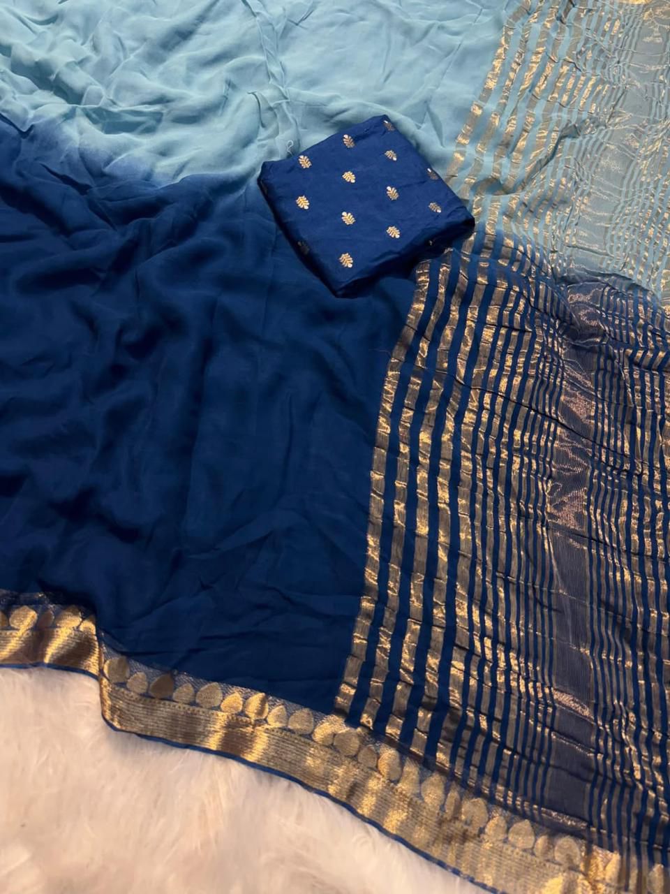 CHUDAR-Viscose Georgette Shaded Saree