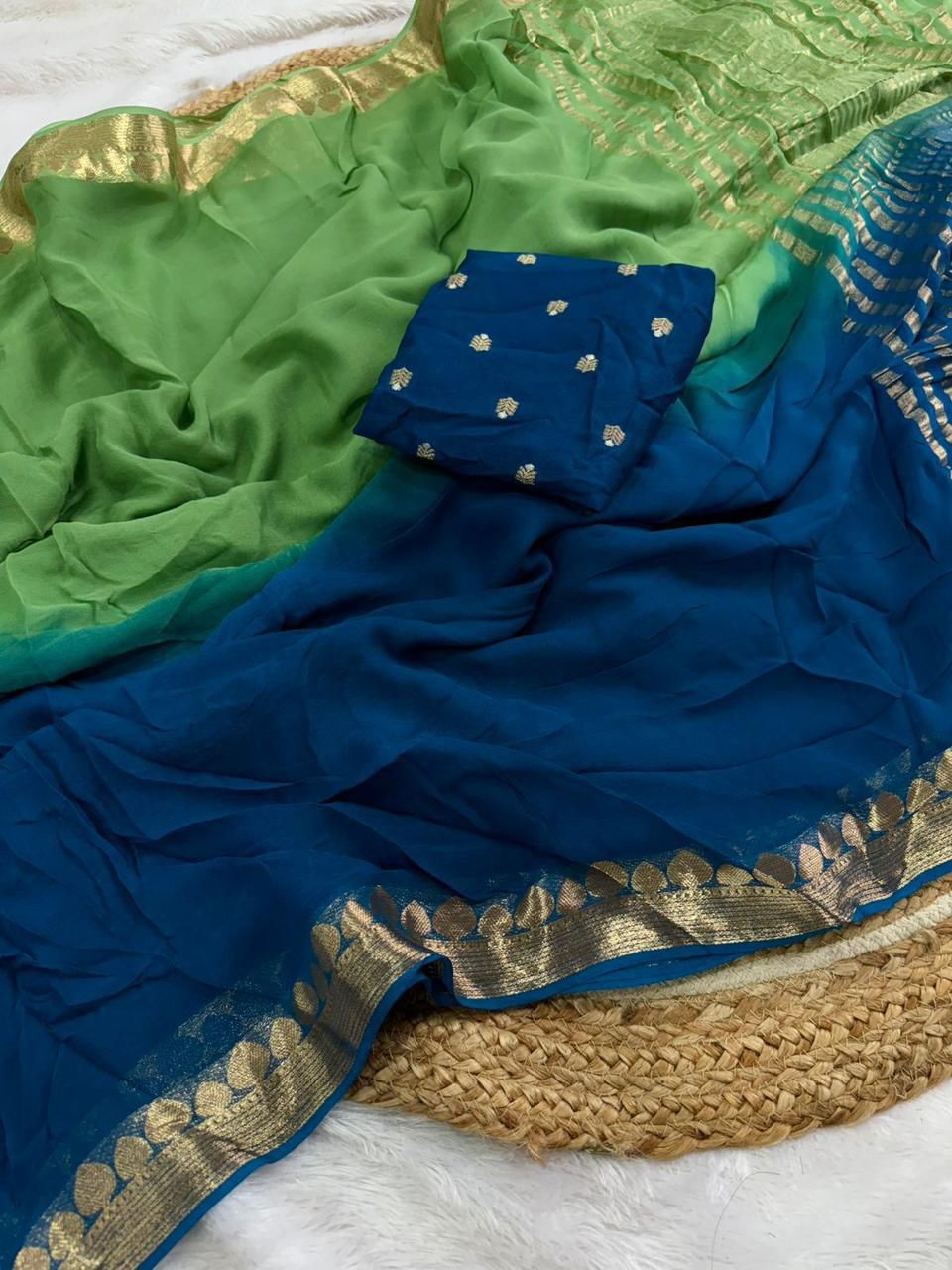 CHUDAR-Viscose Georgette Shaded Saree