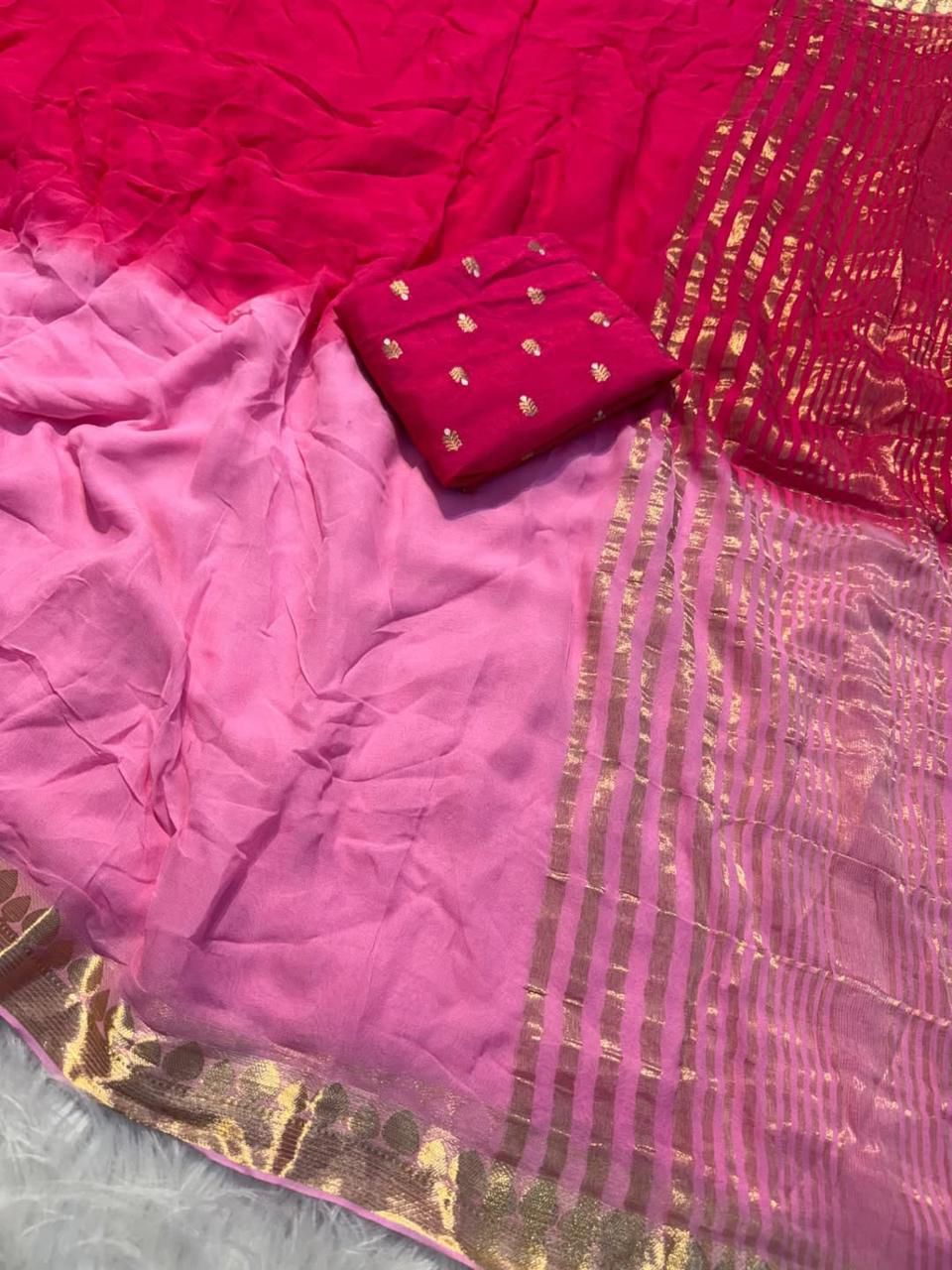CHUDAR-Viscose Georgette Shaded Saree