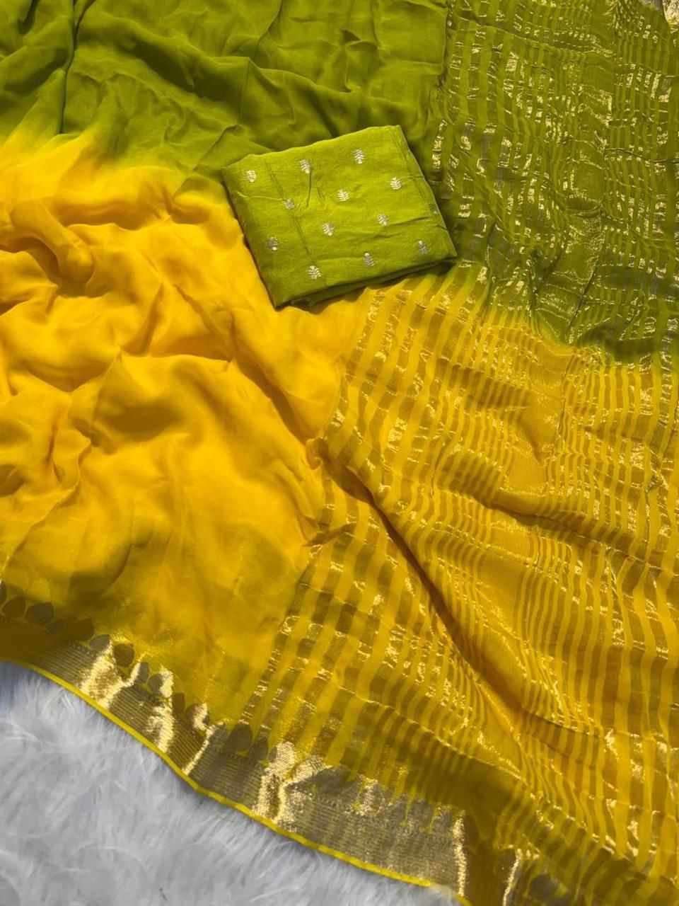 CHUDAR-Viscose Georgette Shaded Saree