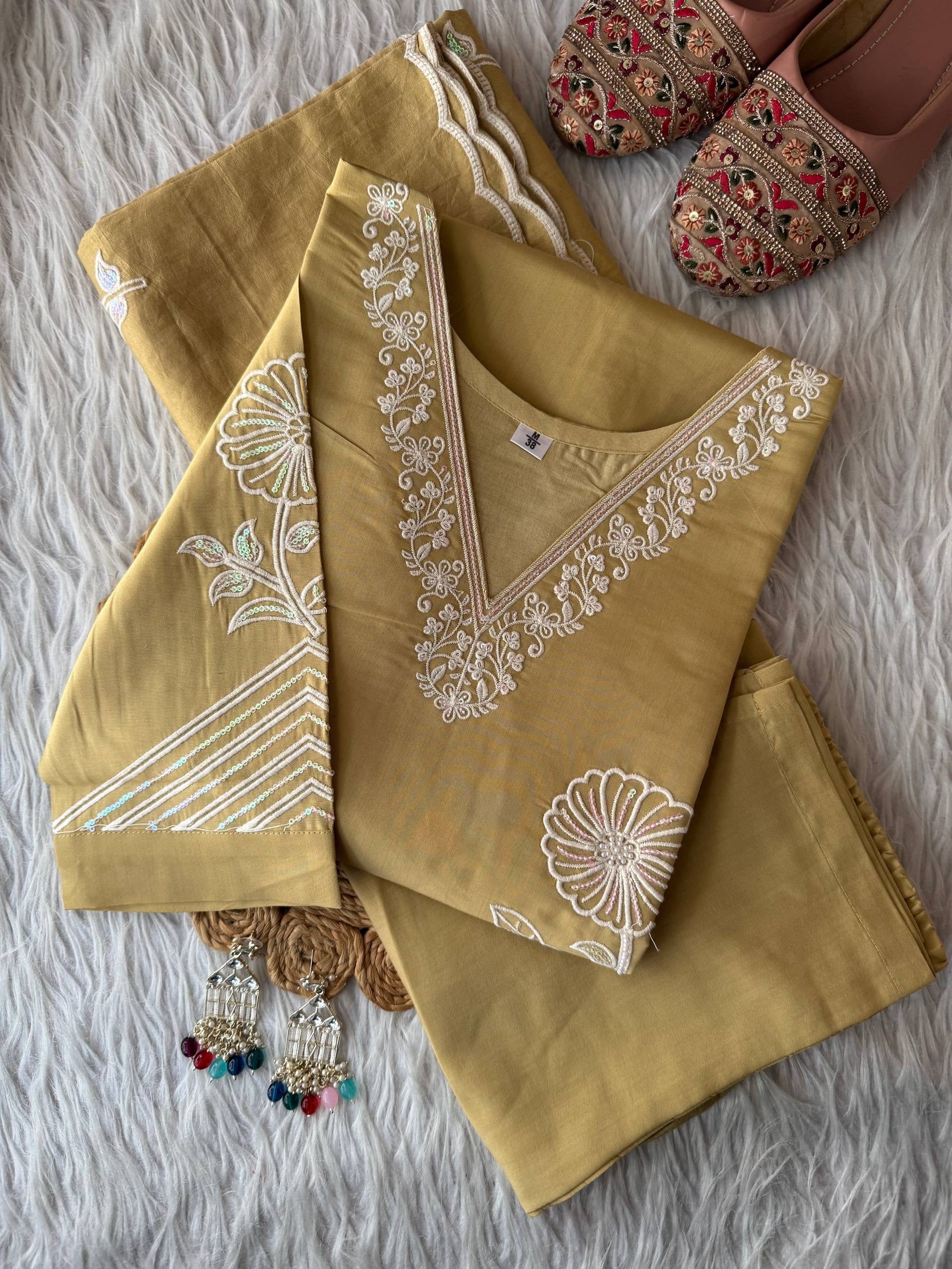 JOSHI- Designer Kurti Pant Dupatta A-line Anarkali Set