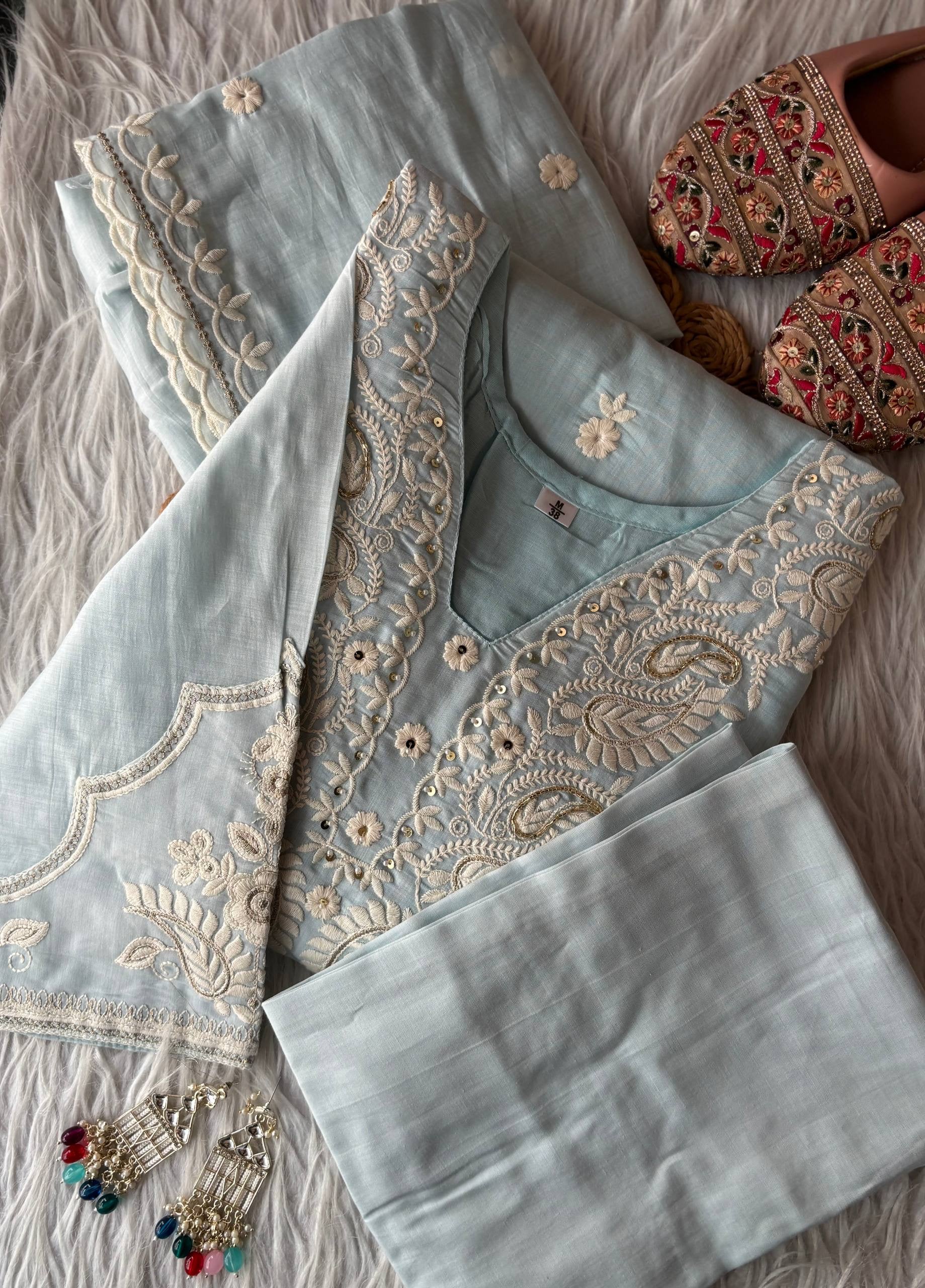 ROHINI - Designer Kurti Pant Dupatta A-line Anarkali Set