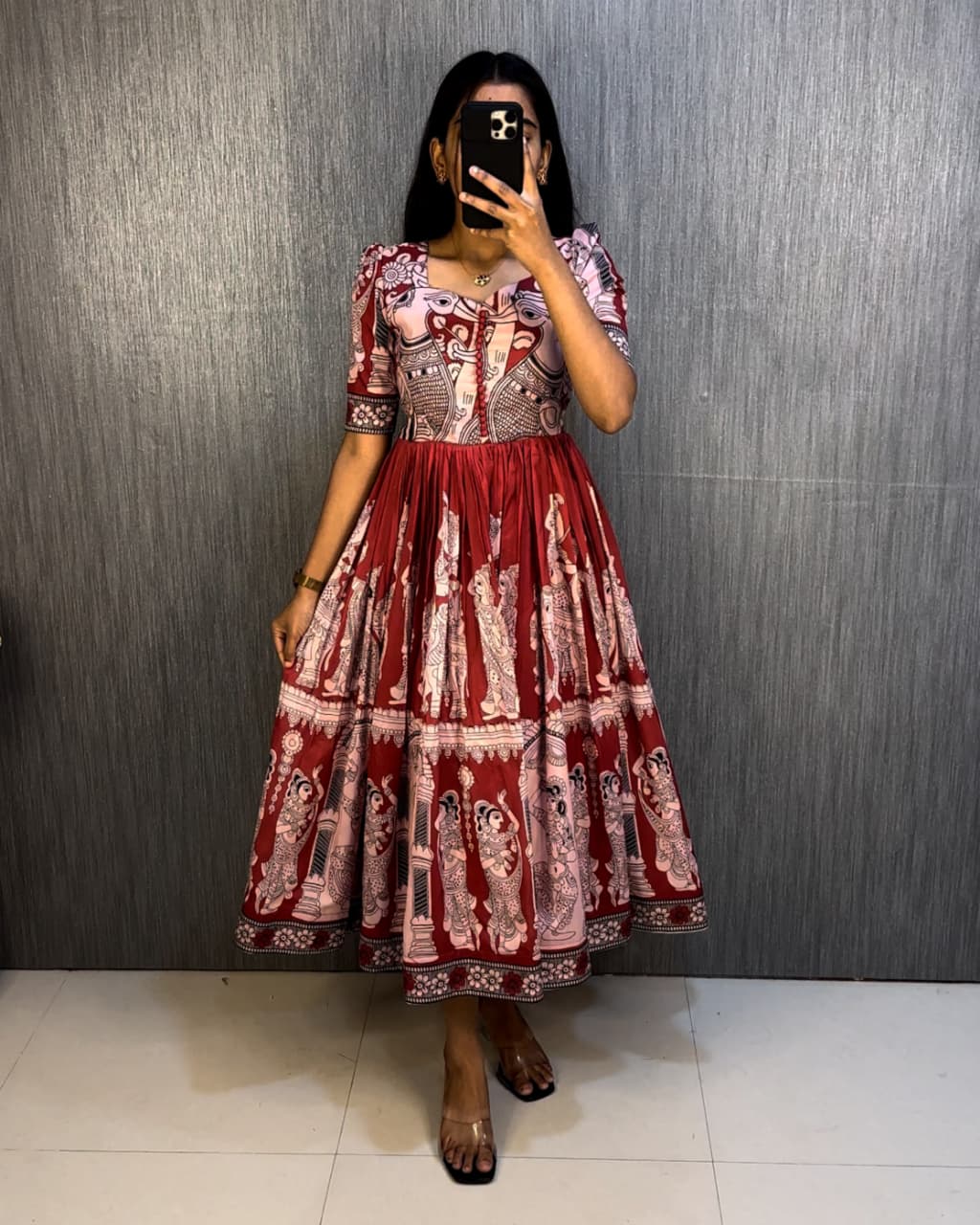AHBIRAMI - KALAMKARI FROCK EDIT