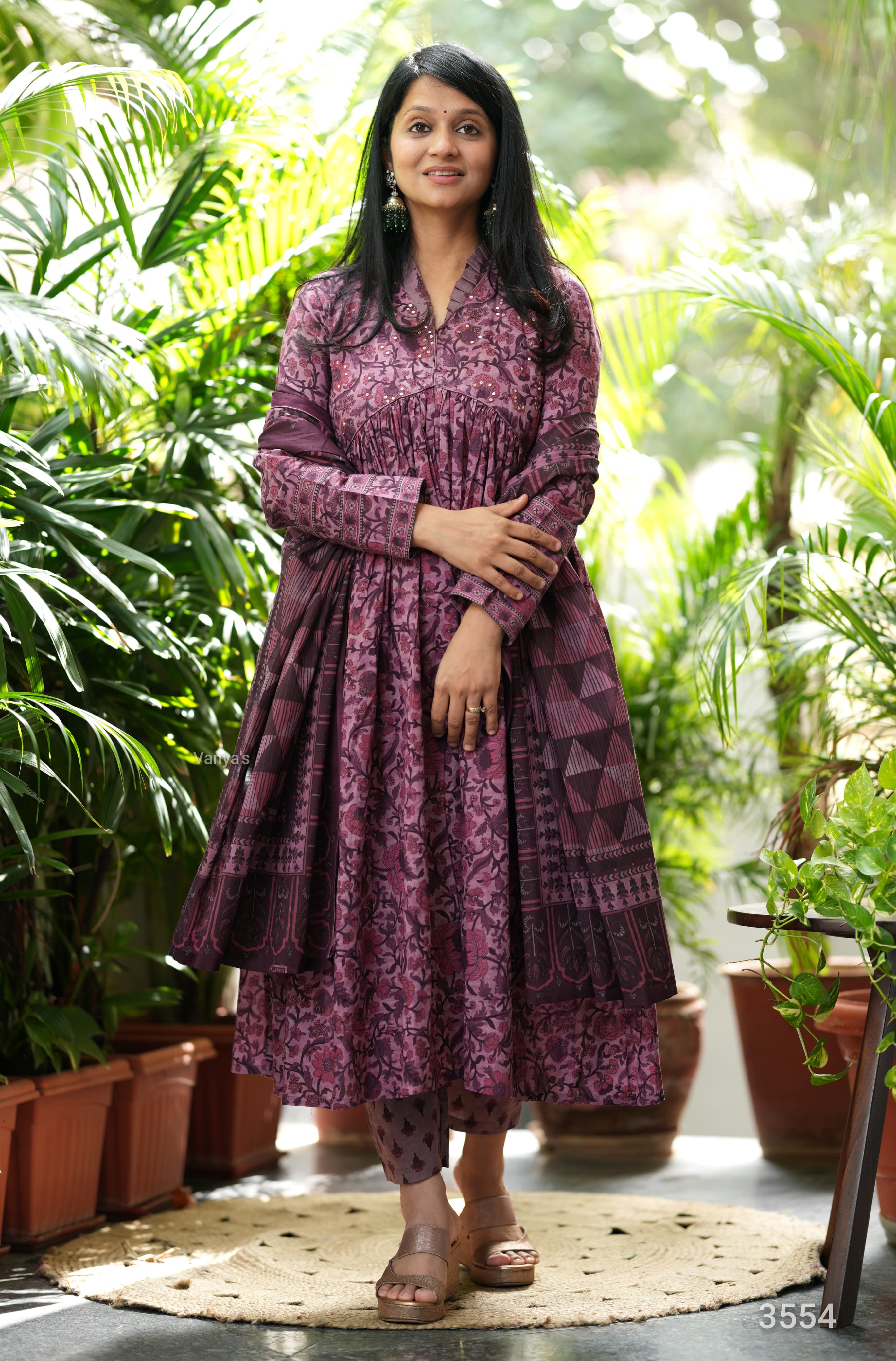 Sunidhi Bagru print Alia Anarkali Set