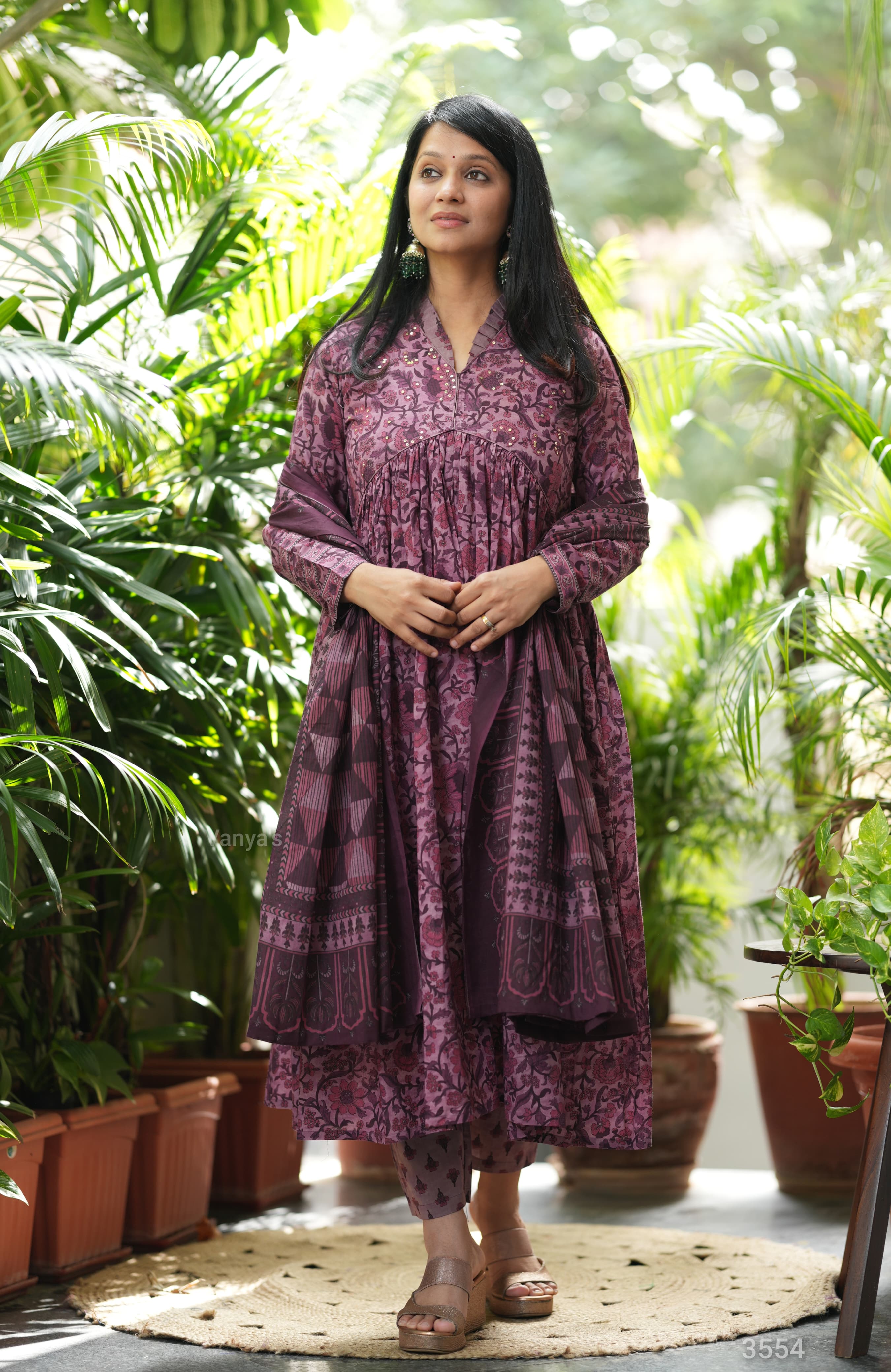 Sunidhi Bagru print Alia Anarkali Set