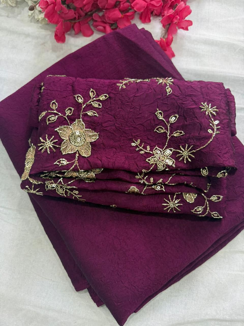 Rangoli crush saree