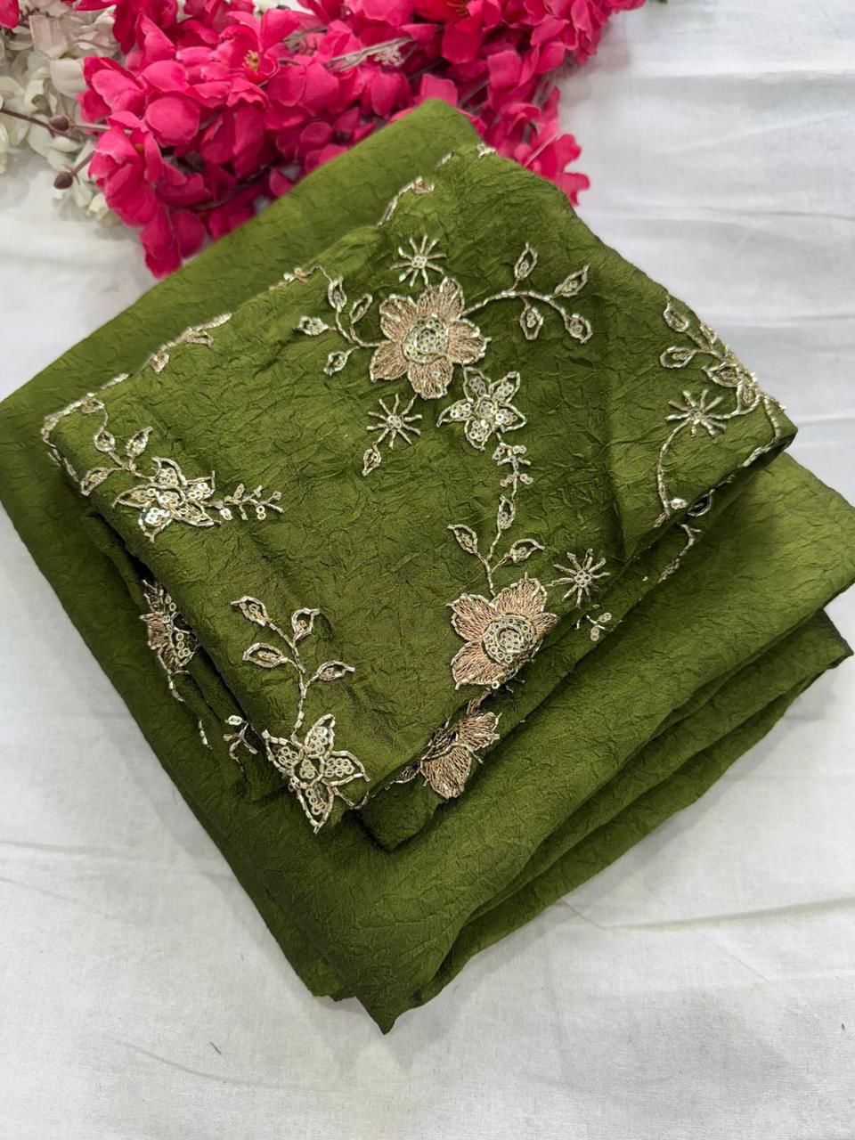Rangoli crush saree