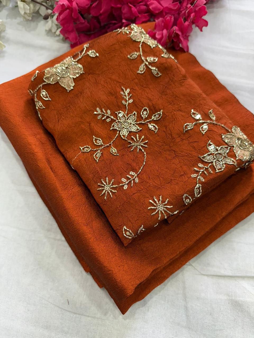 Rangoli crush saree