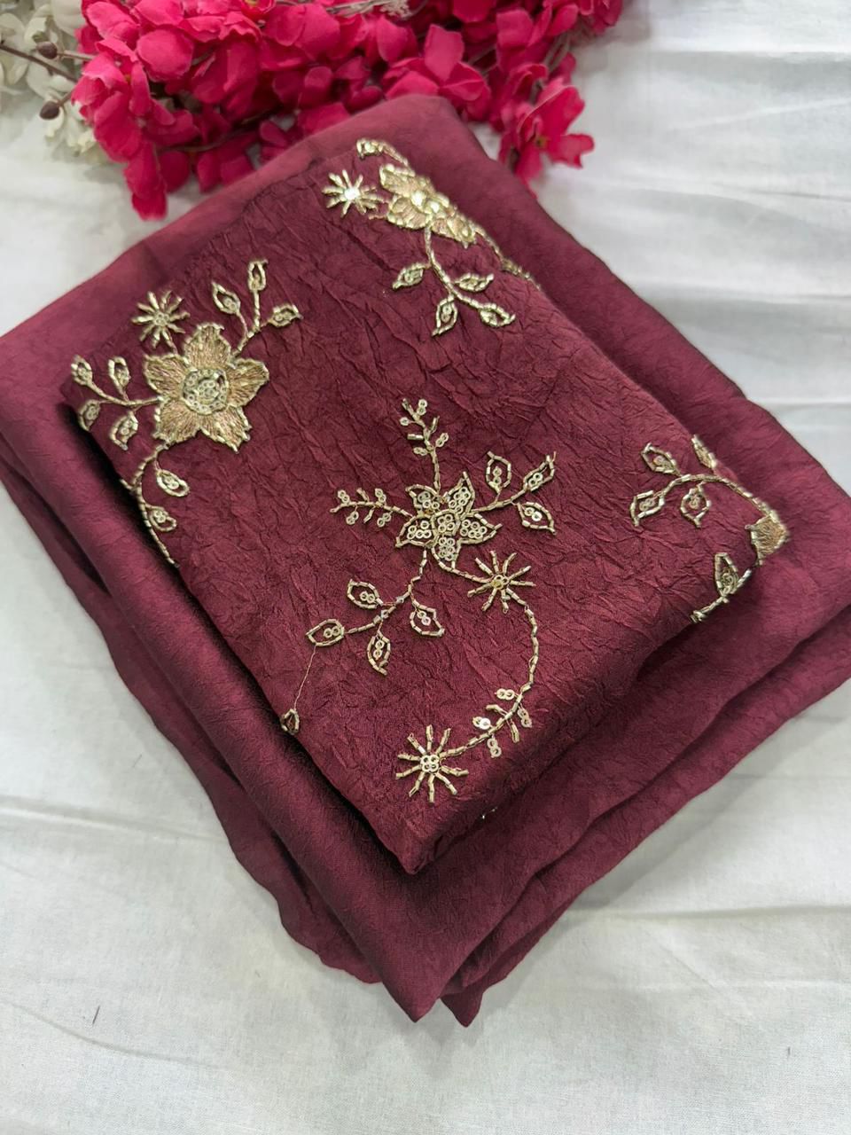 Rangoli crush saree
