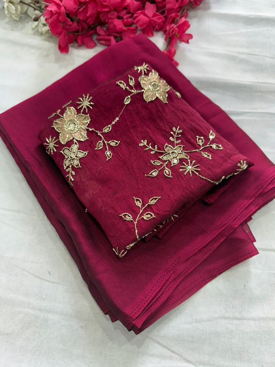 Rangoli crush saree