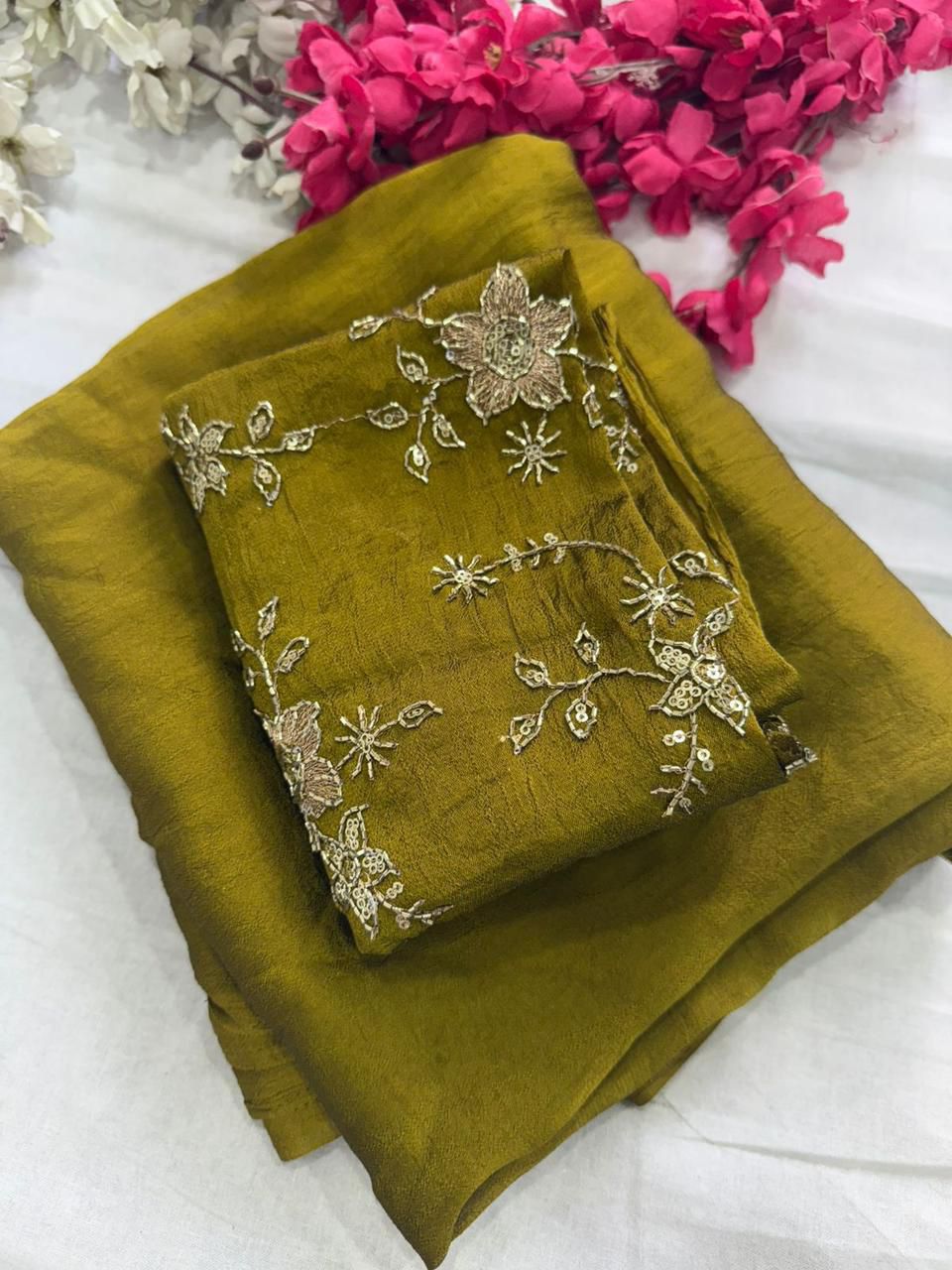 Rangoli crush saree