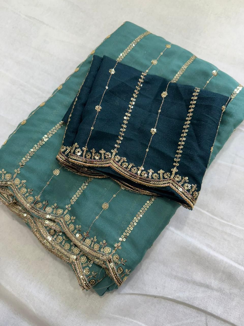 Star Georgette Sequence Work Saree