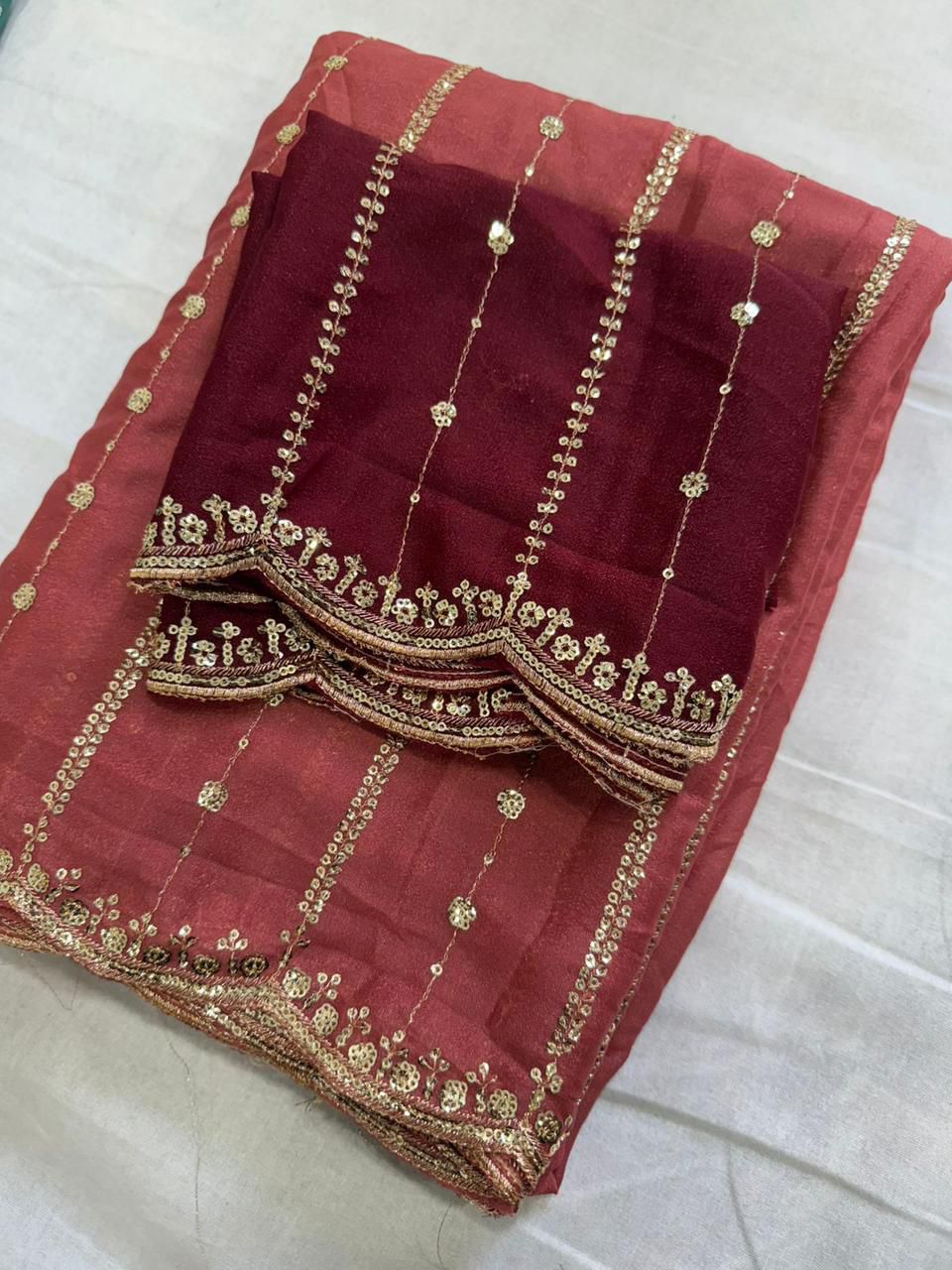 Star Georgette Sequence Work Saree