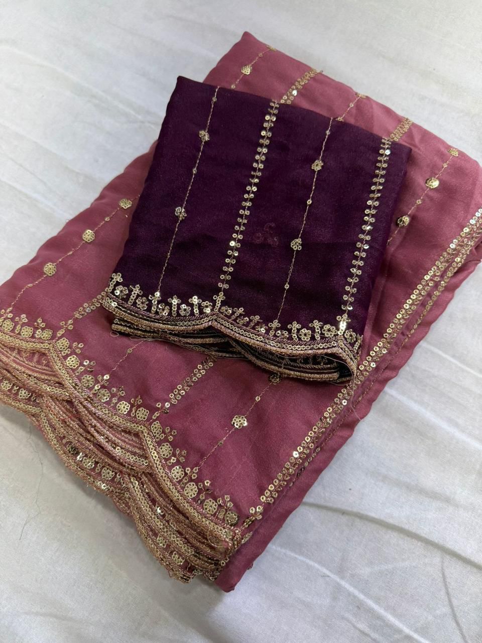 Star Georgette Sequence Work Saree