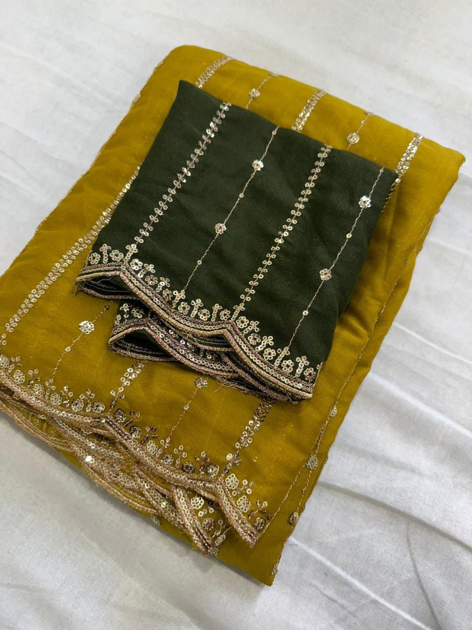 Star Georgette Sequence Work Saree