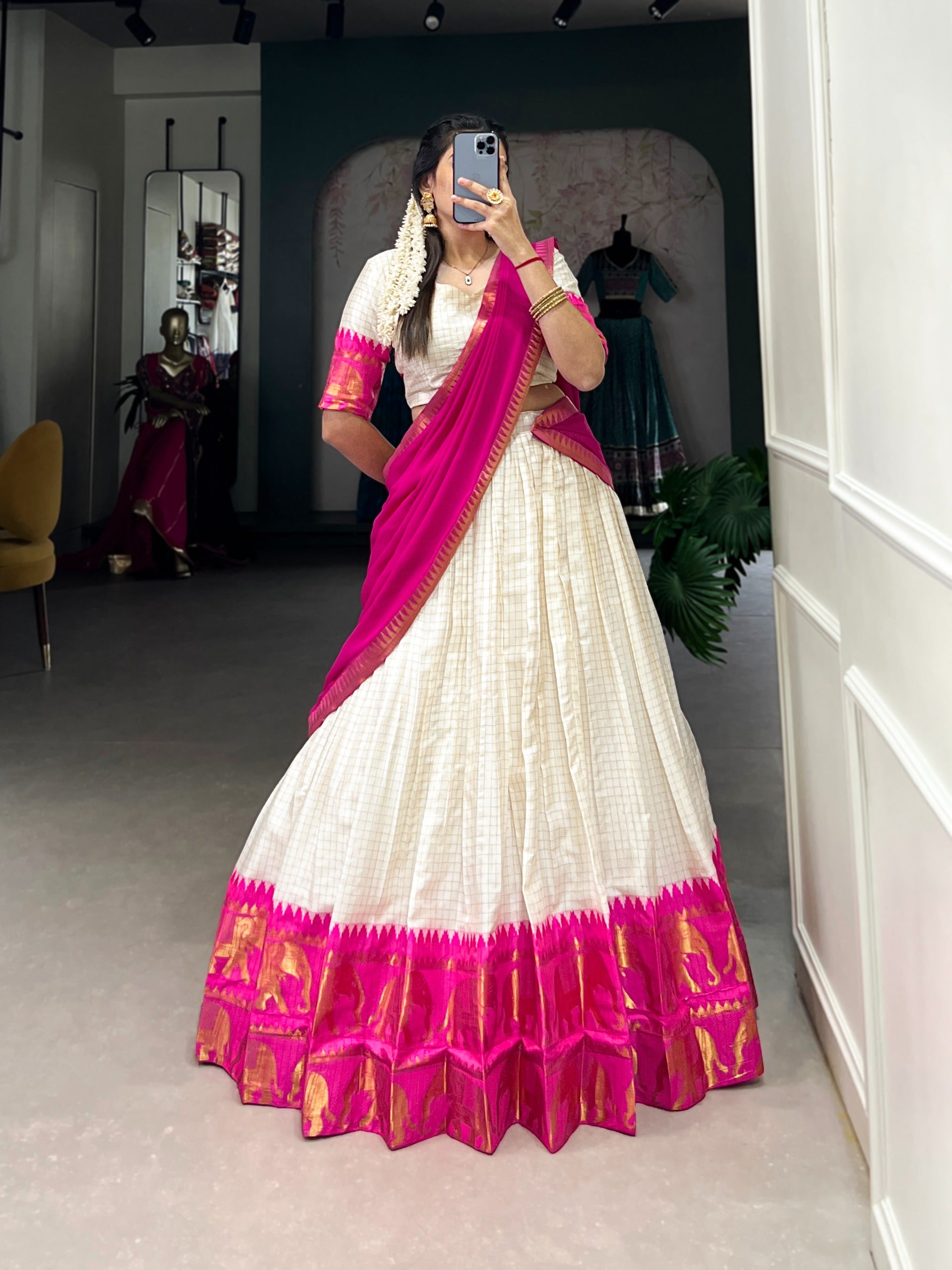 Elegant poly cotton lehenga choli