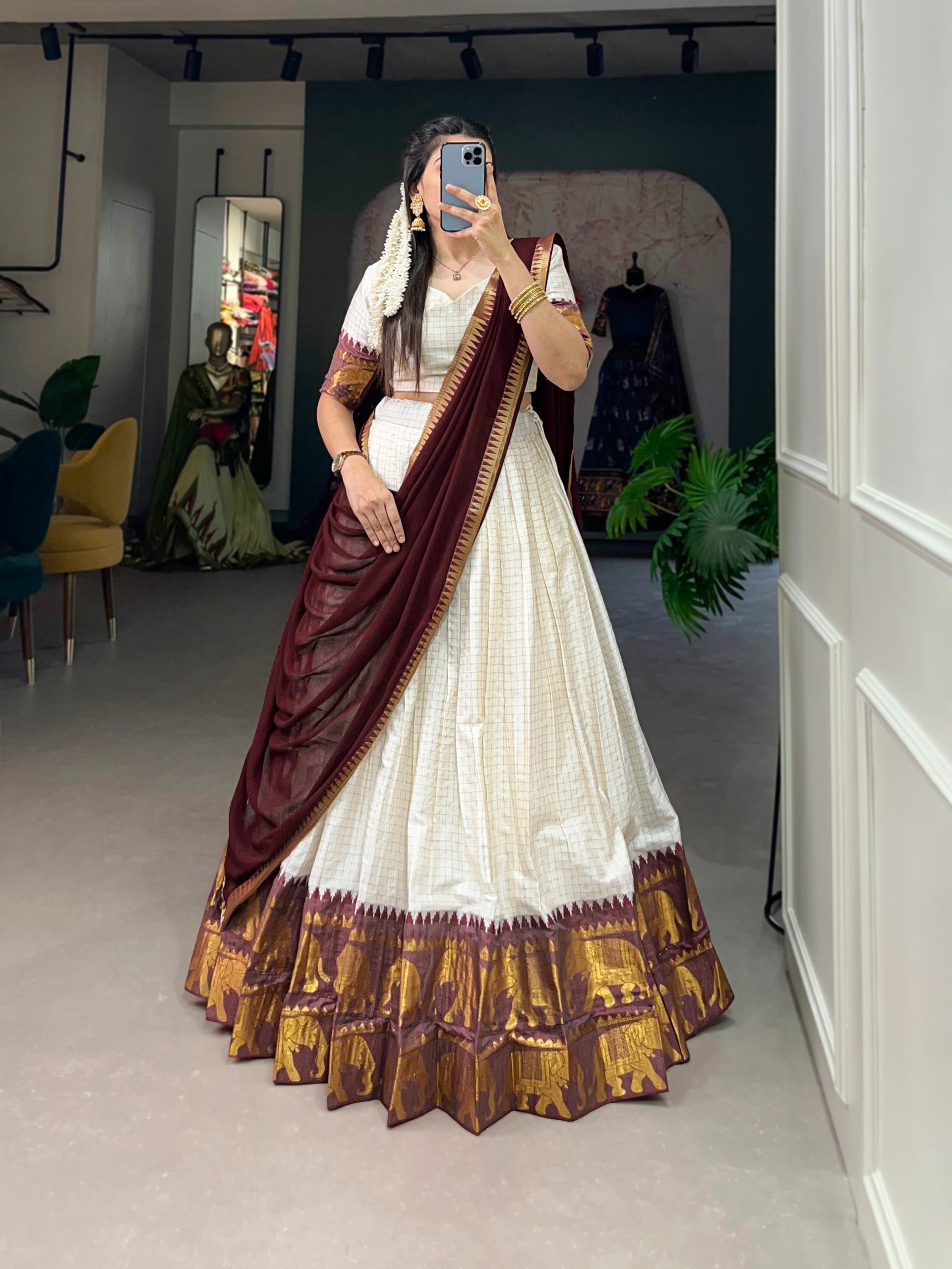 Elegant poly cotton lehenga choli